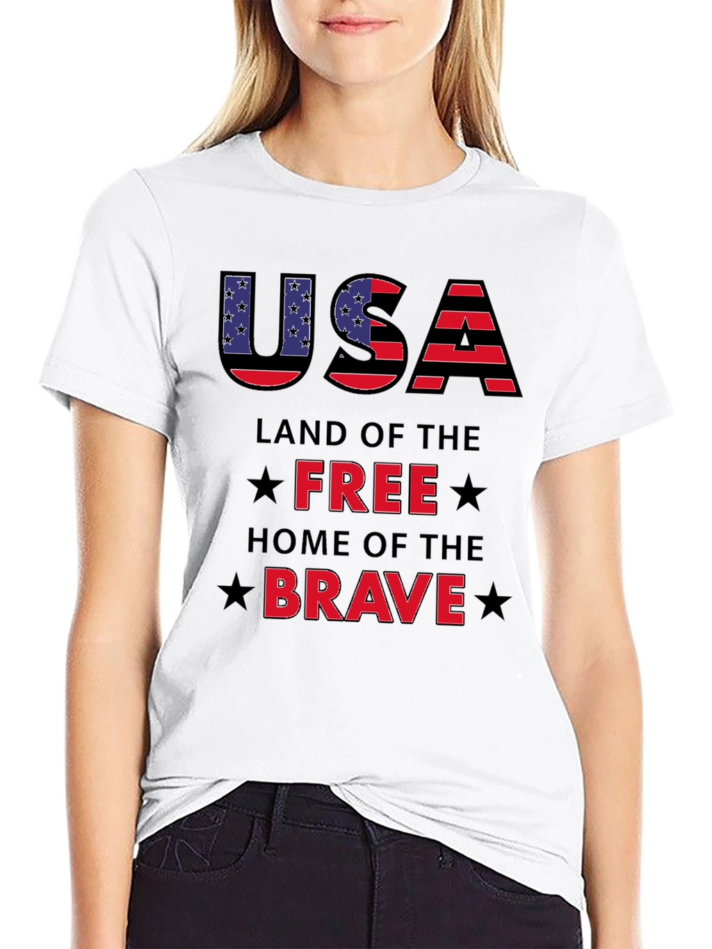 USA Land of the Free T-Shirt Patriotic Graphic Tee