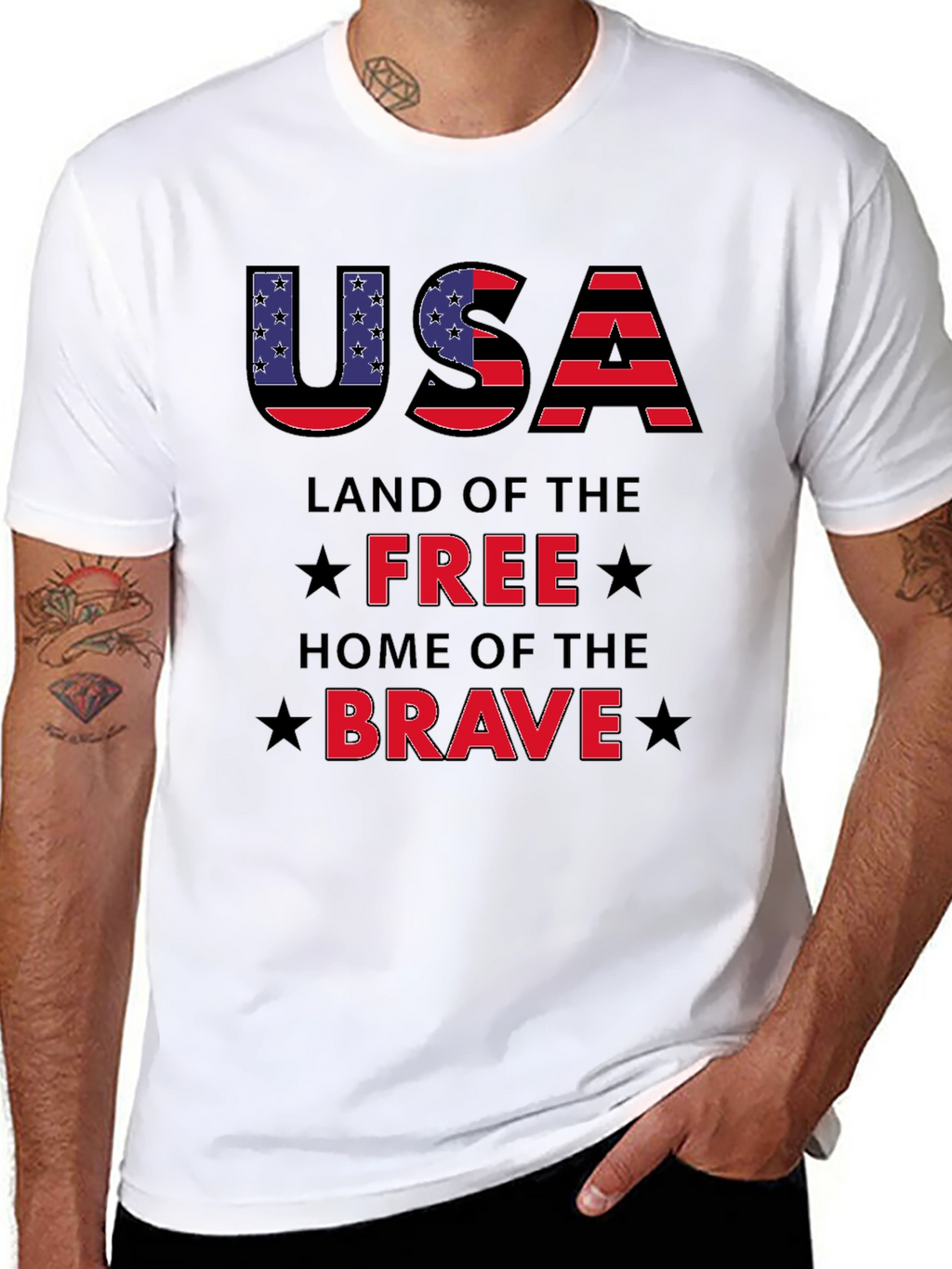USA Land of the Free T-Shirt Patriotic Graphic Tee