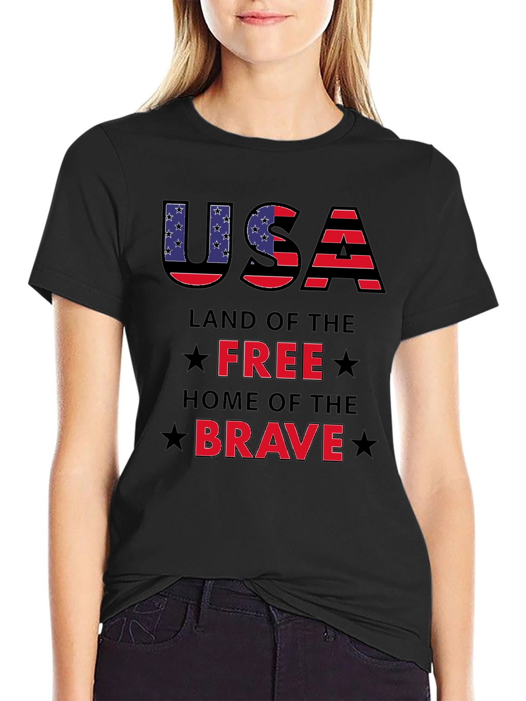 USA Land of the Free T-Shirt Patriotic Graphic Tee