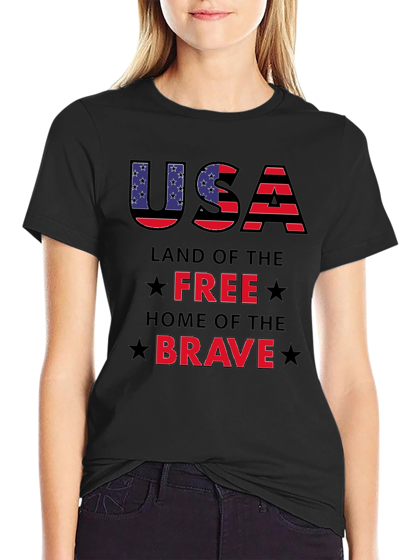 USA Land of the Free T-Shirt Patriotic Graphic Tee