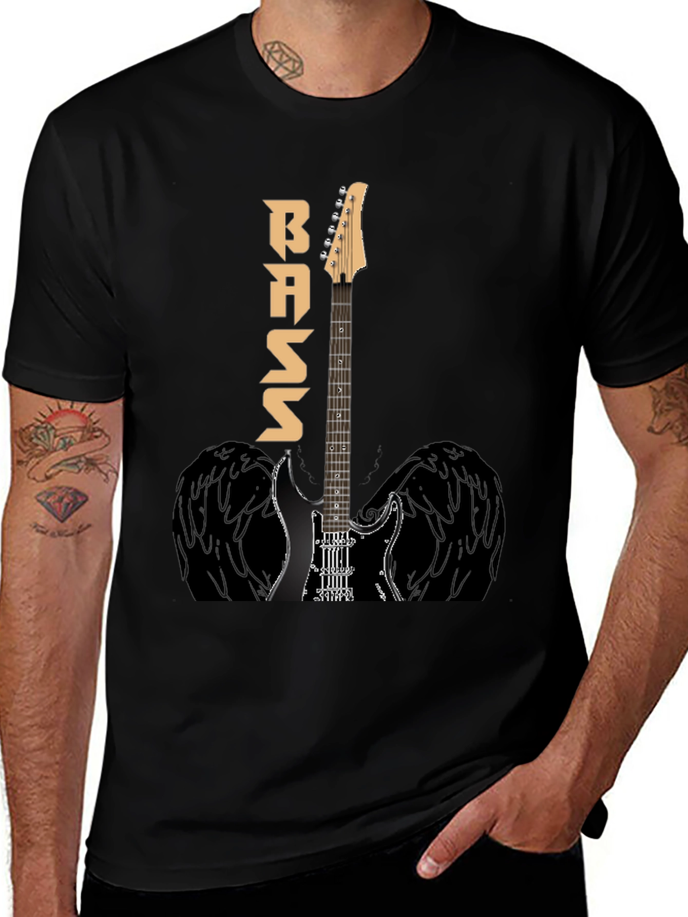 Bass Guitar Winged T-Shirt - Music Lover Tee