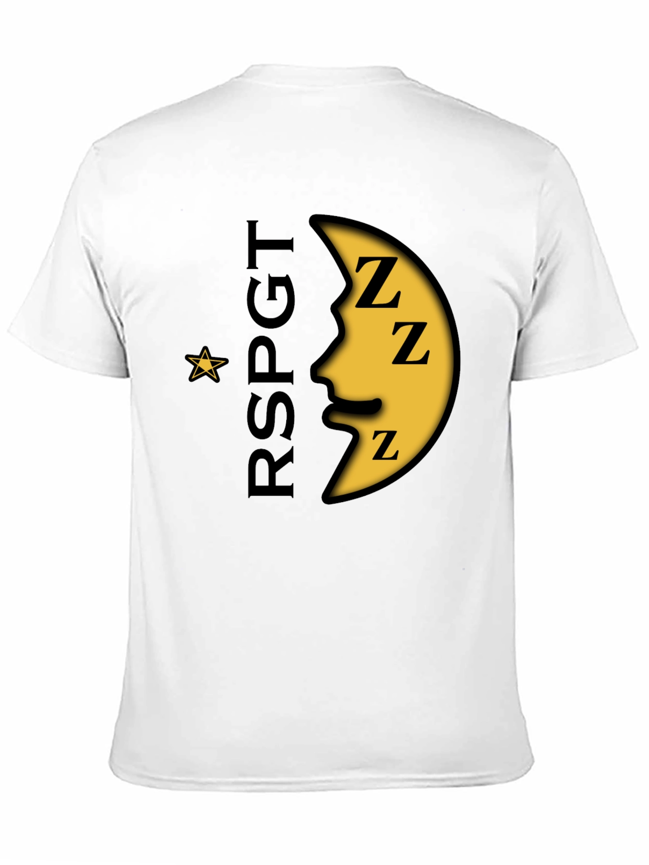 Sleepy Moon Graphic T-Shirt - Black Cotton Blend