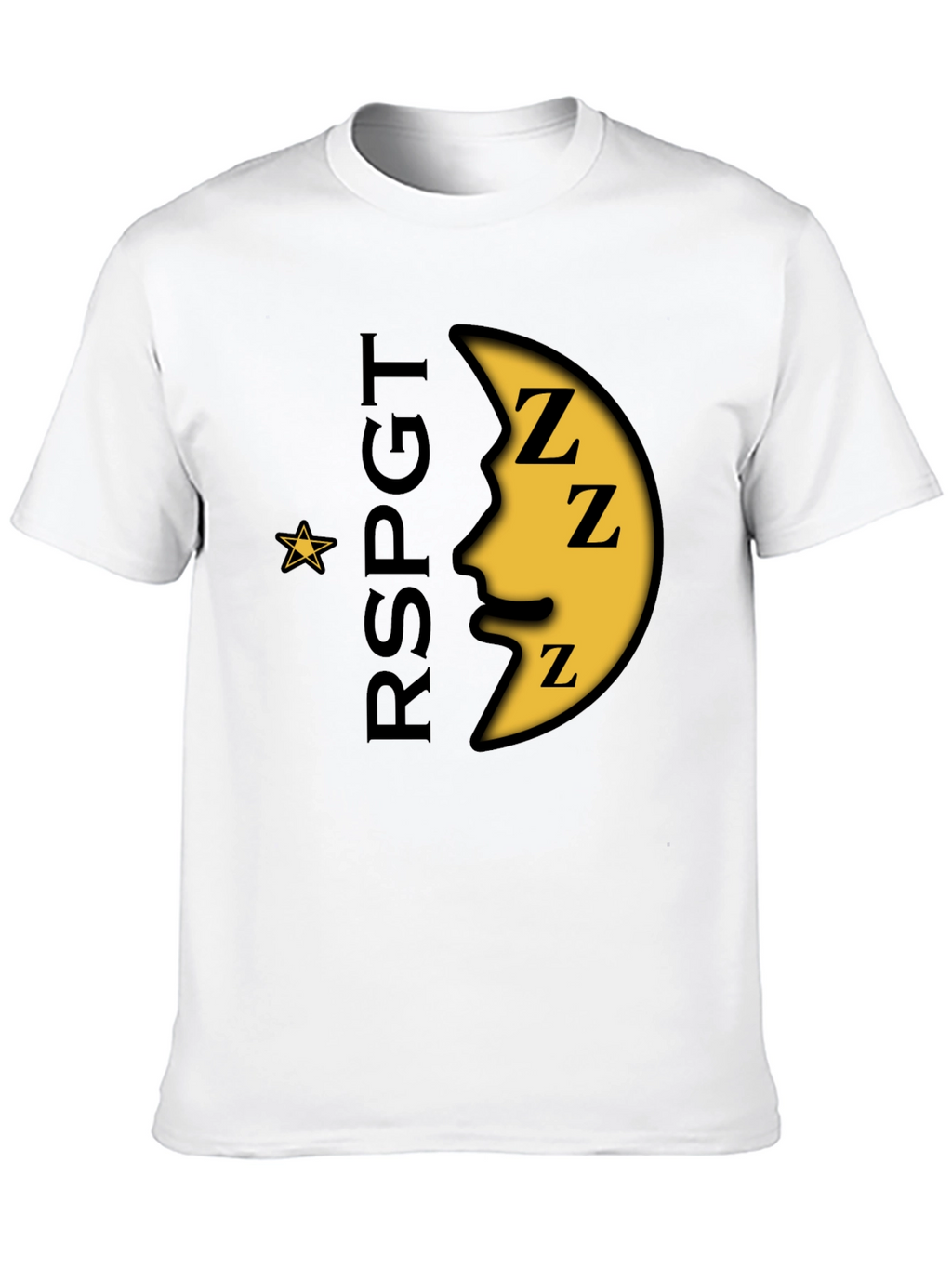 Sleepy Moon Graphic T-Shirt - Black Cotton Blend