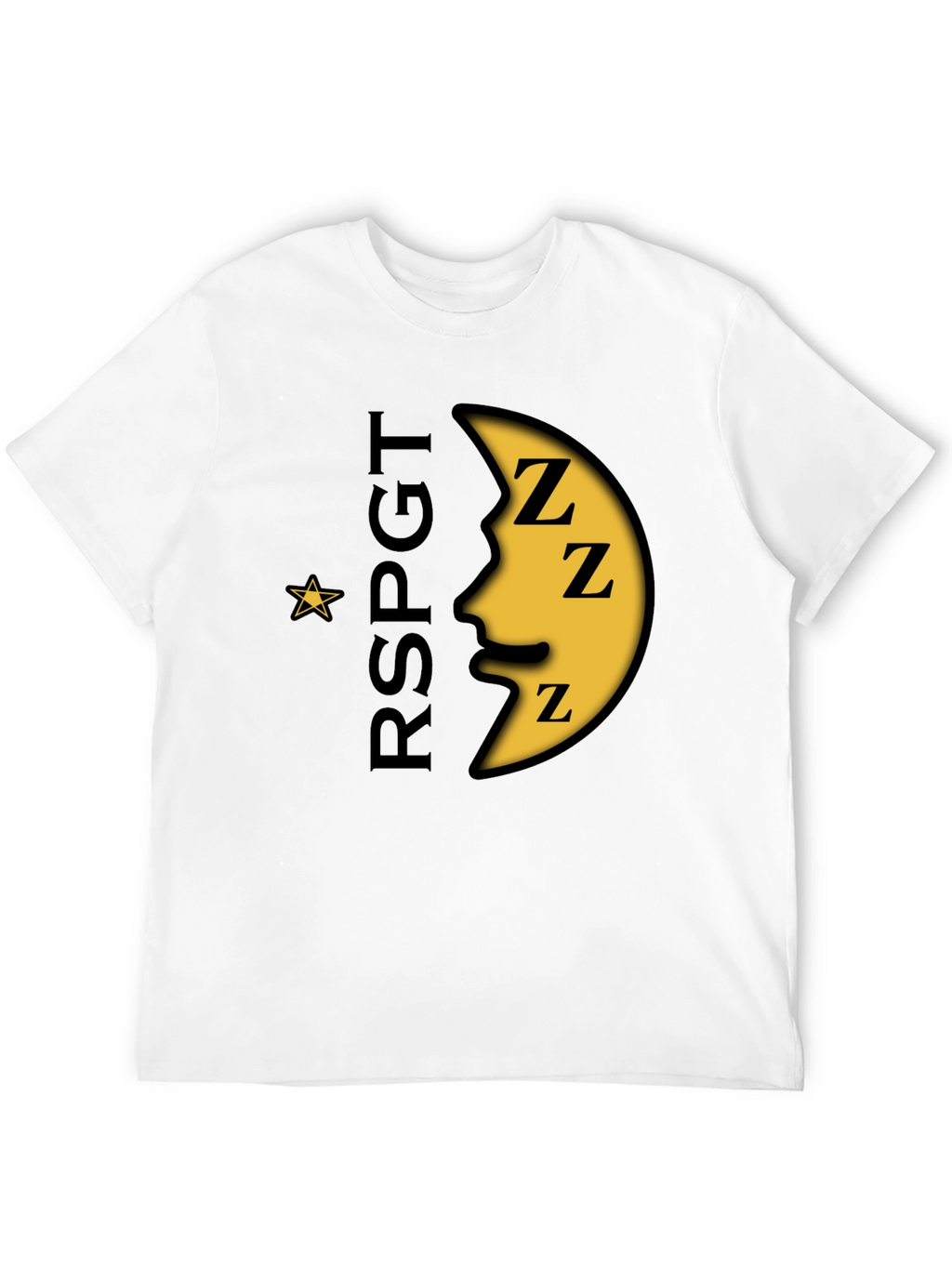 Sleepy Moon Graphic T-Shirt - Black Cotton Blend
