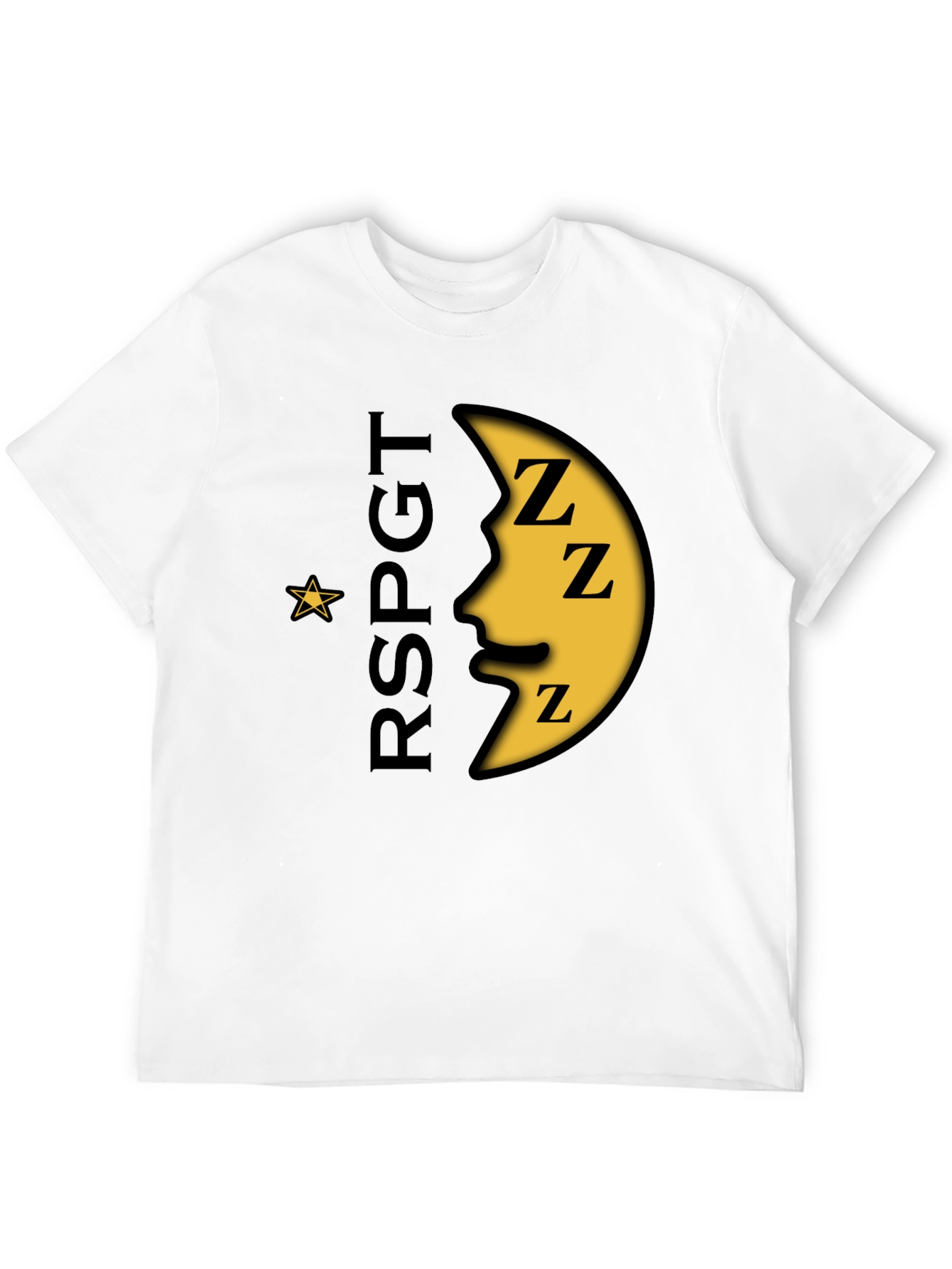 Sleepy Moon Graphic T-Shirt - Black Cotton Blend