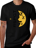 Sleepy Moon Graphic T-Shirt - Black Cotton Blend