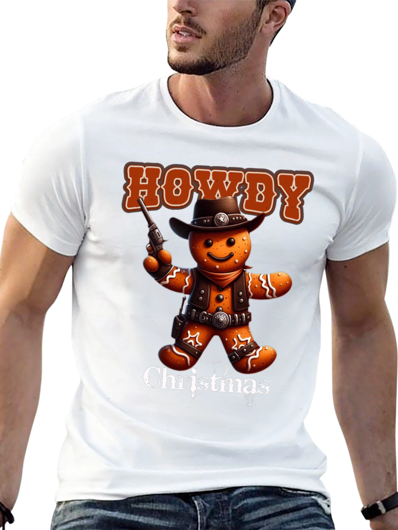 Howdy Christmas Cowboy Gingerbread T-Shirt