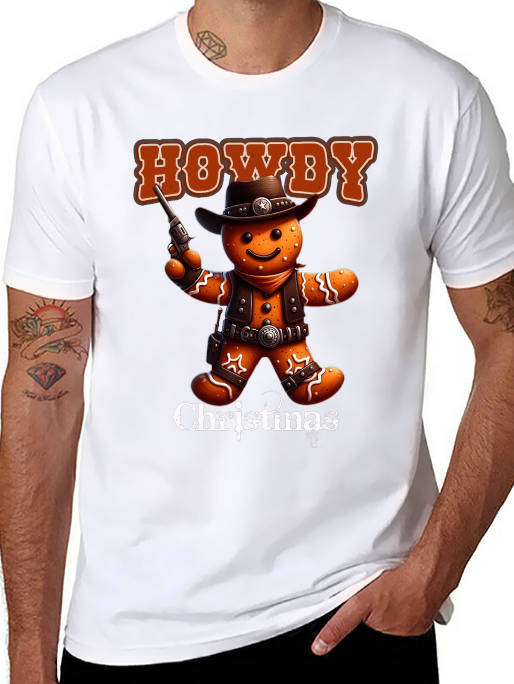 Howdy Christmas Cowboy Gingerbread T-Shirt
