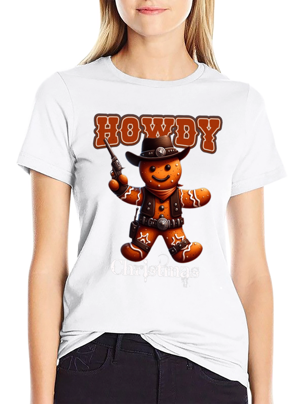 Howdy Christmas Cowboy Gingerbread T-Shirt