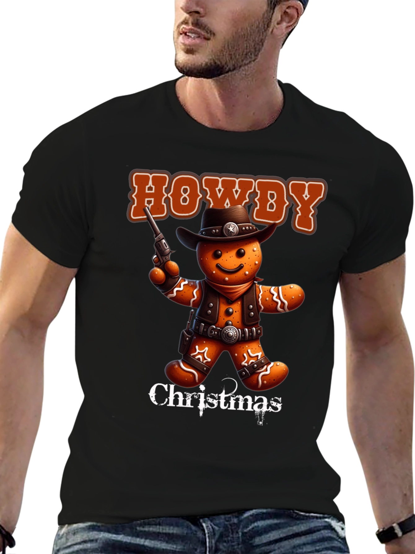 Howdy Christmas Cowboy Gingerbread T-Shirt
