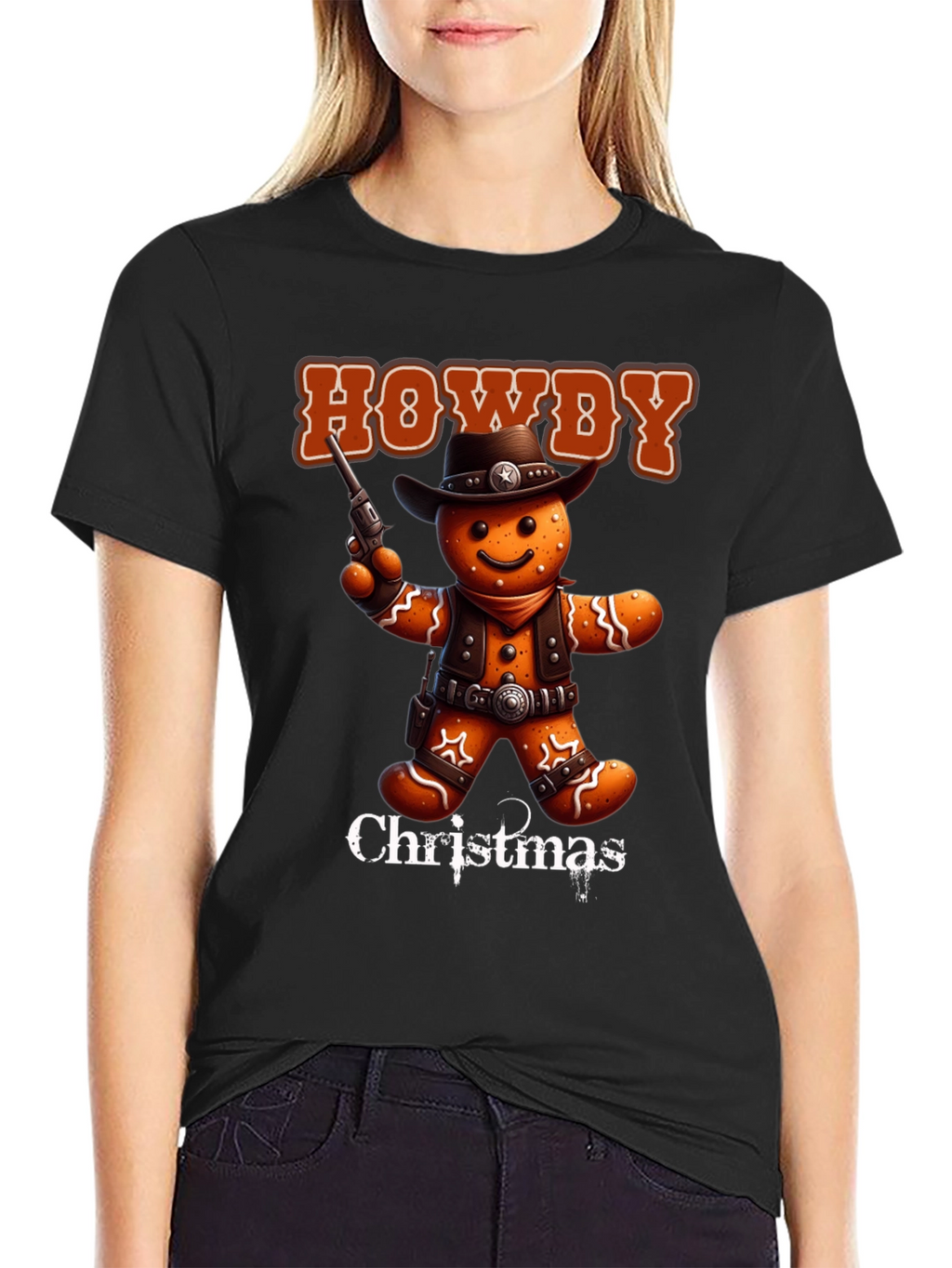 Howdy Christmas Cowboy Gingerbread T-Shirt