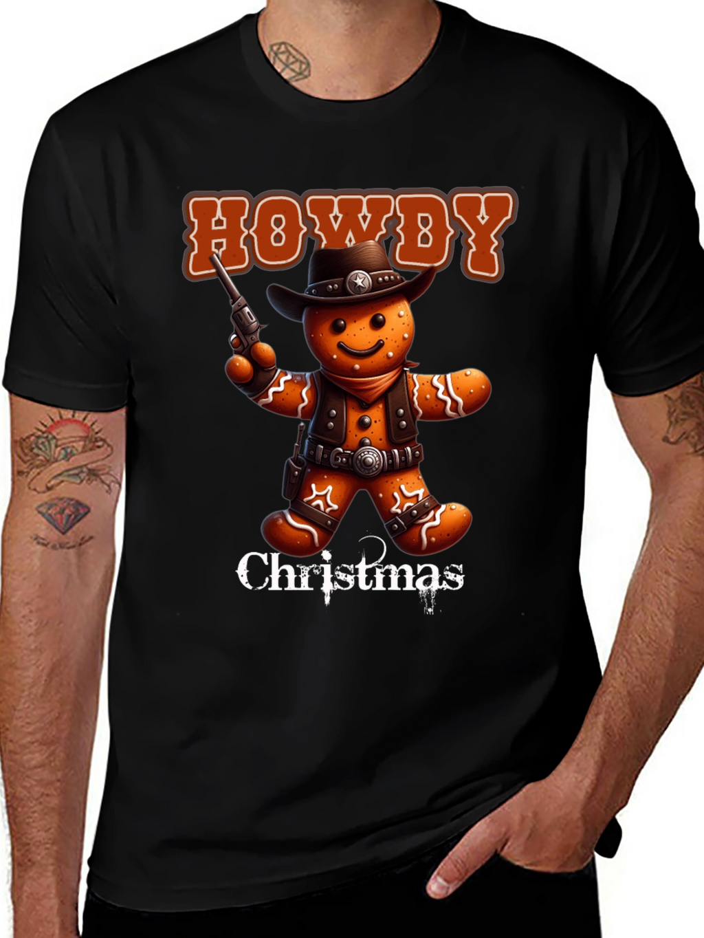Howdy Christmas Cowboy Gingerbread T-Shirt