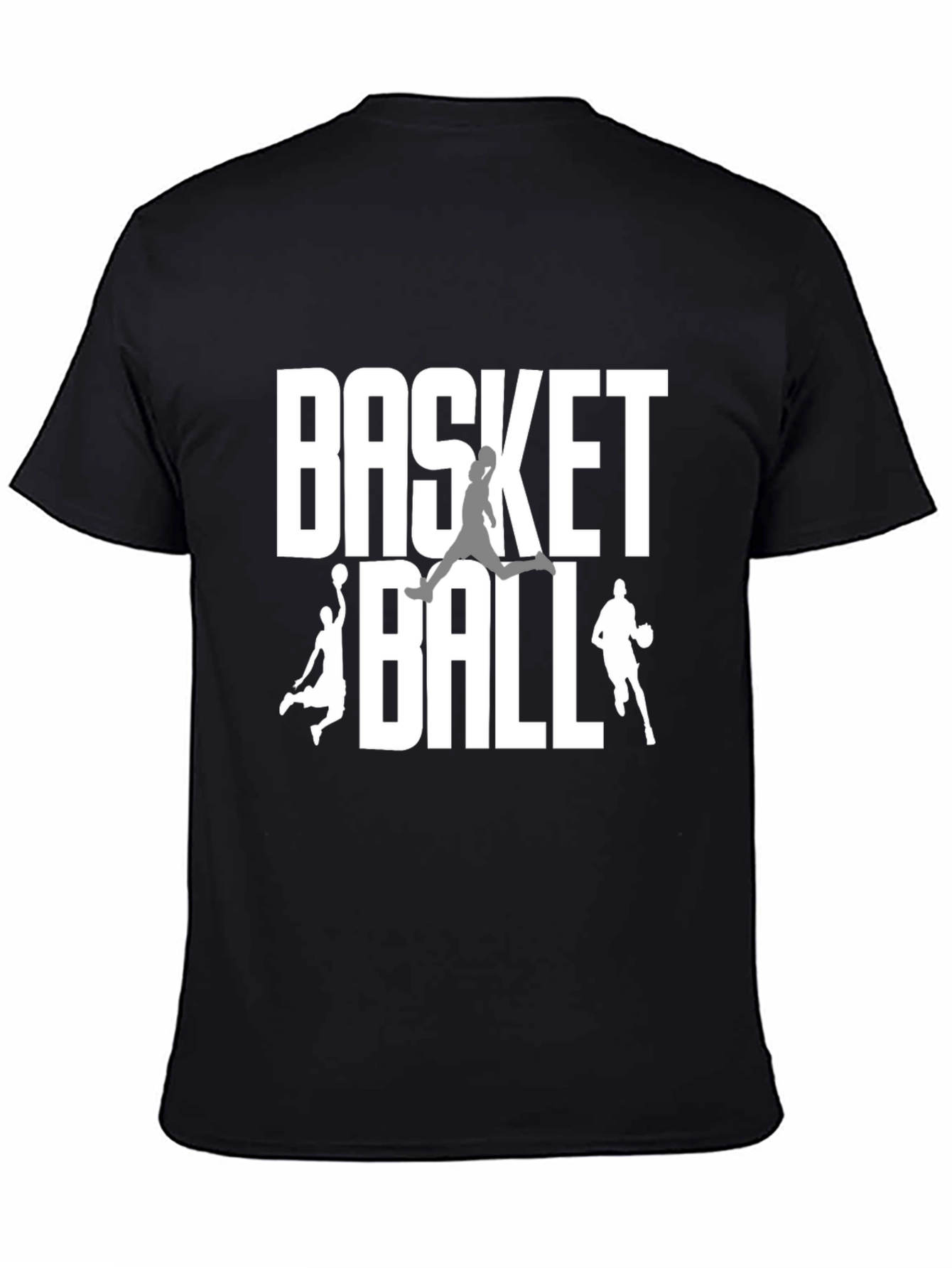 Basketball Graphic Tee | Black Cotton Blend T-Shirt