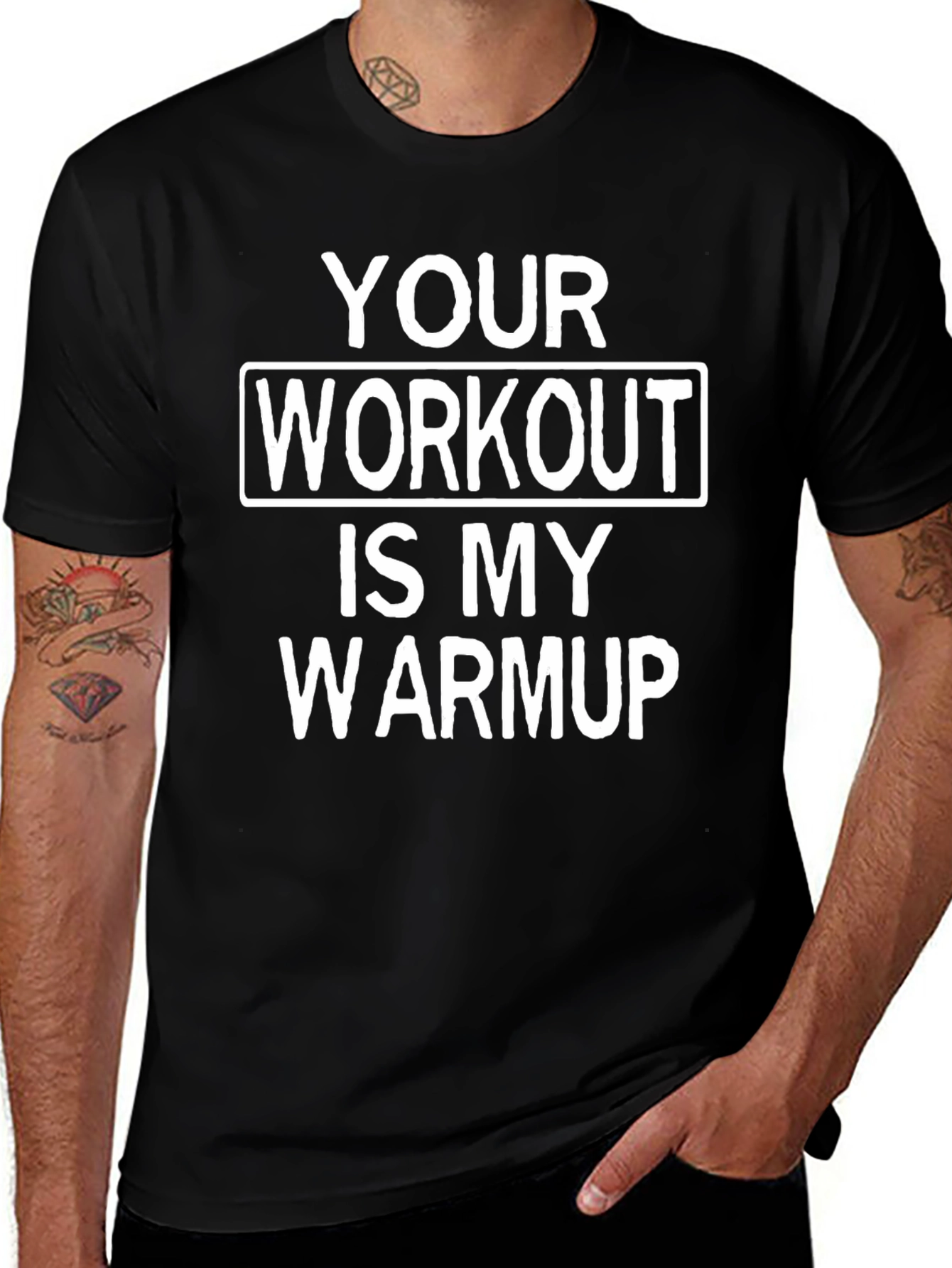 Workout Warmup Graphic Tee - Black