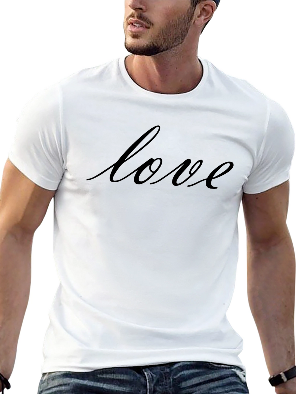 Love Script Tee - Stylish Black T-Shirt