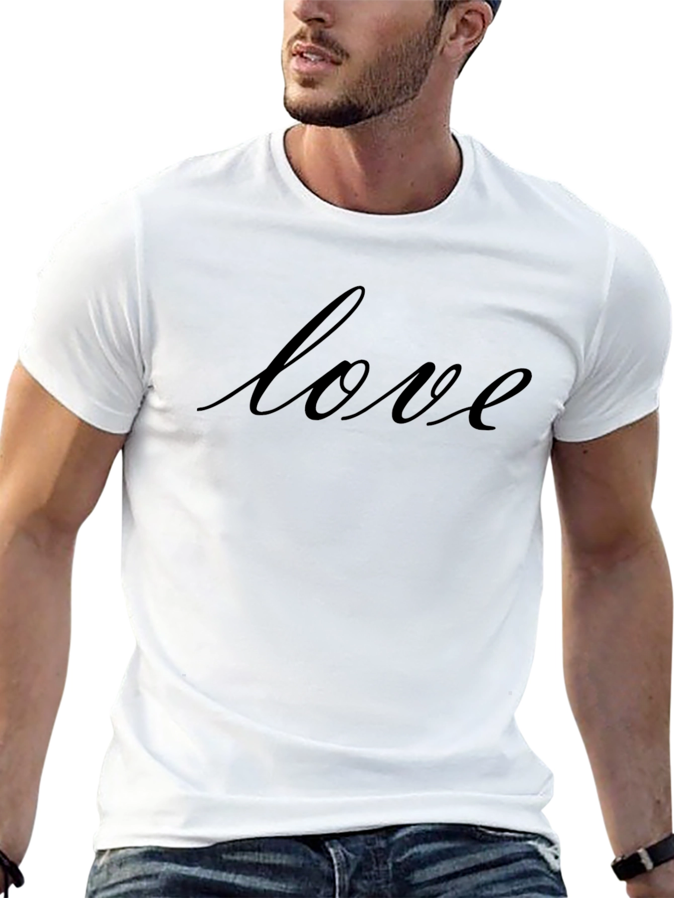 Love Script Tee - Stylish Black T-Shirt