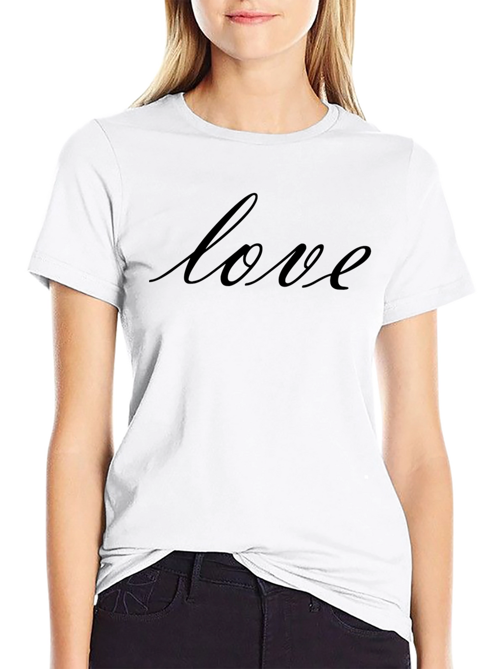 Love Script Tee - Stylish Black T-Shirt