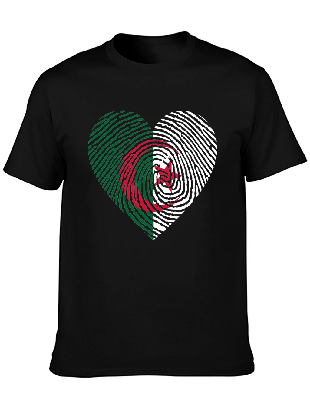 Algeria Fingerprint Heart T-Shirt