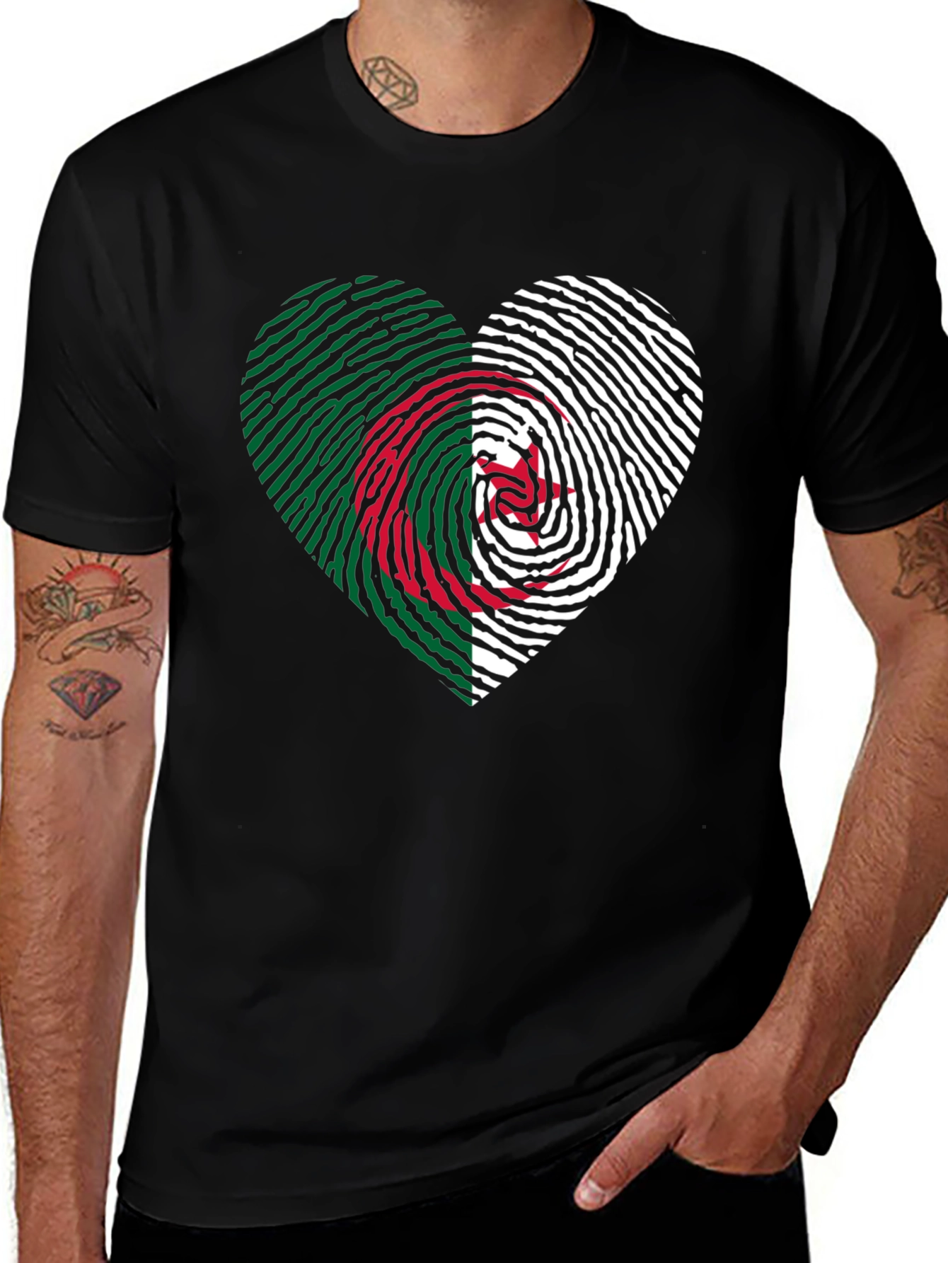Algeria Fingerprint Heart T-Shirt
