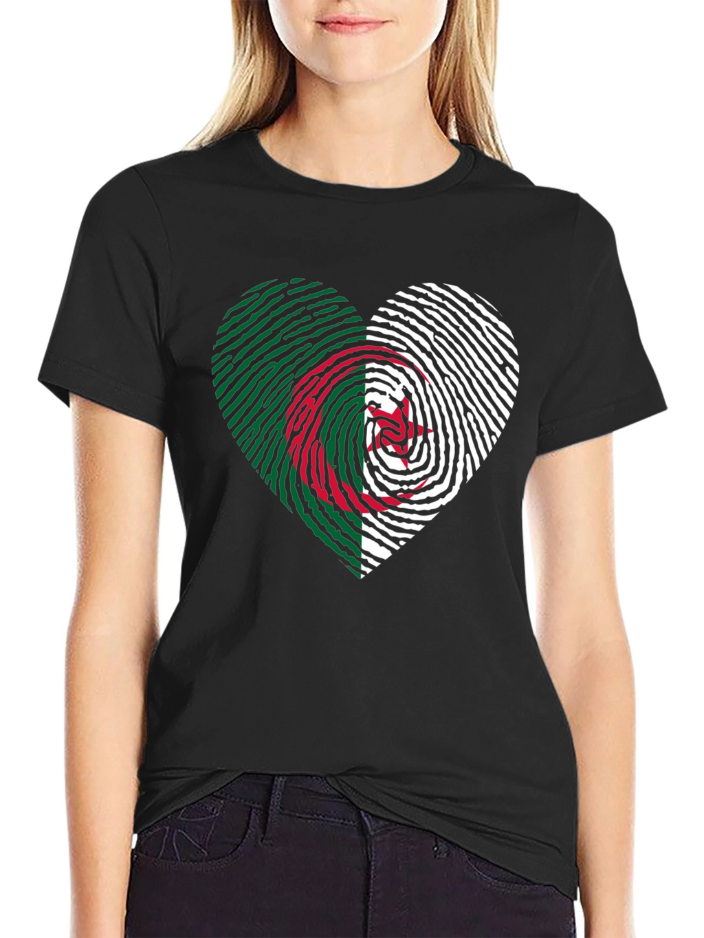 Algeria Fingerprint Heart T-Shirt