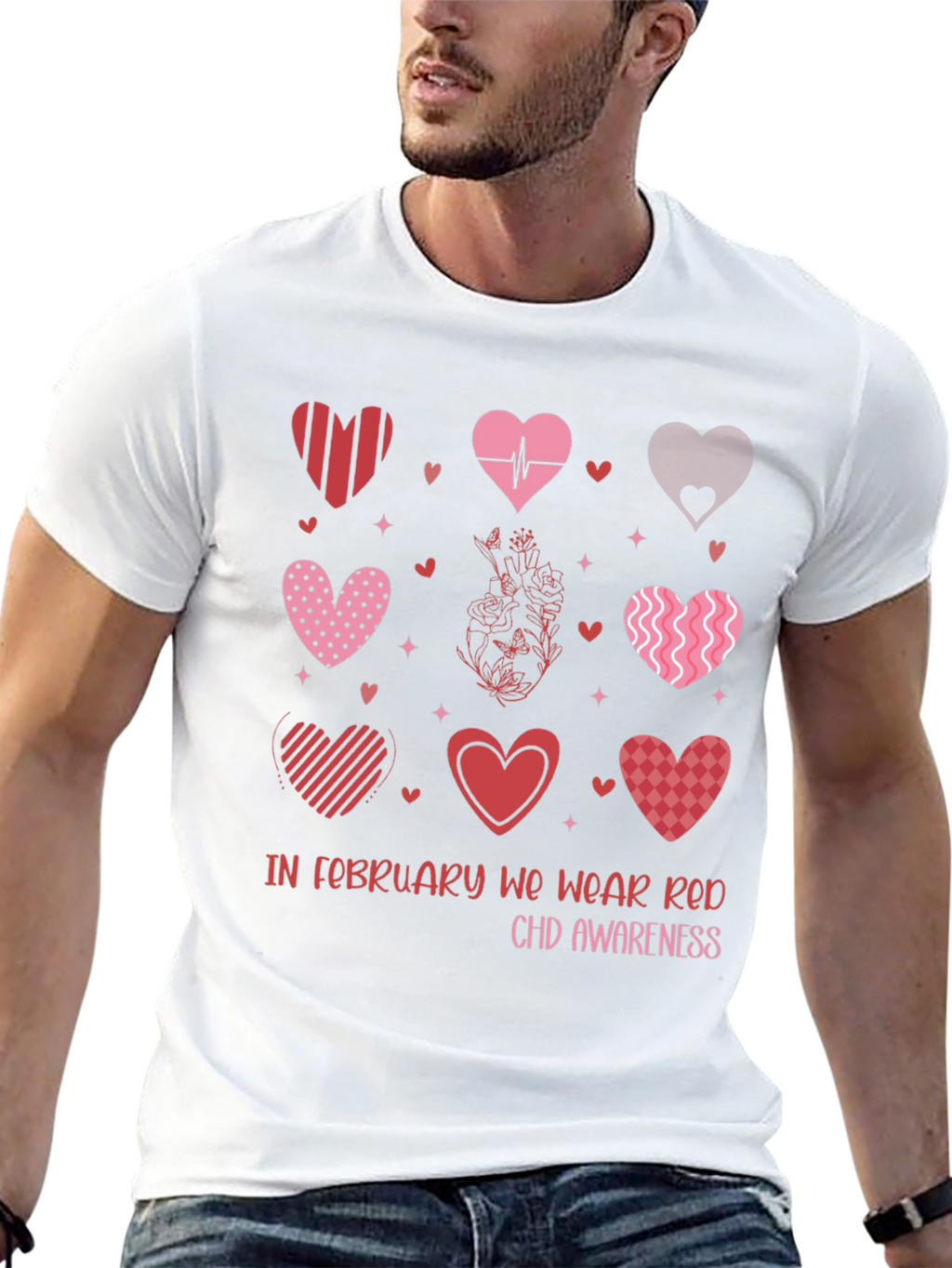 Red CHD Awareness Valentine Heart T-Shirt