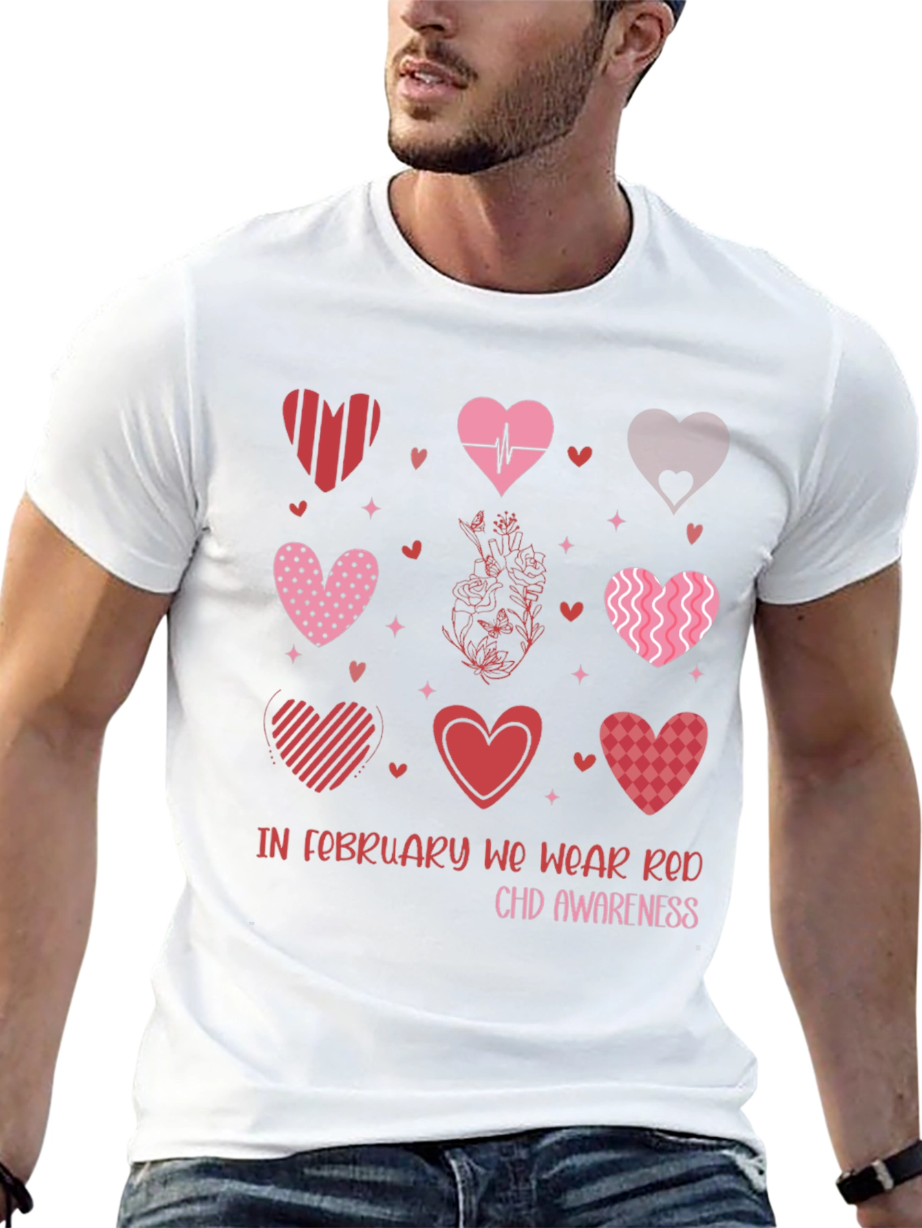 Red CHD Awareness Valentine Heart T-Shirt