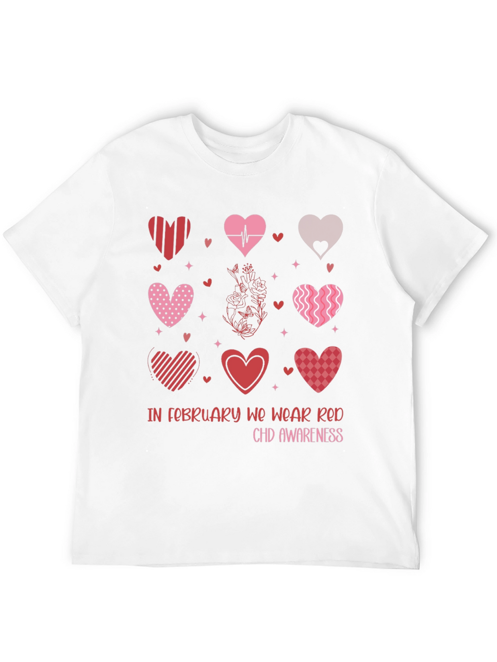 Red CHD Awareness Valentine Heart T-Shirt
