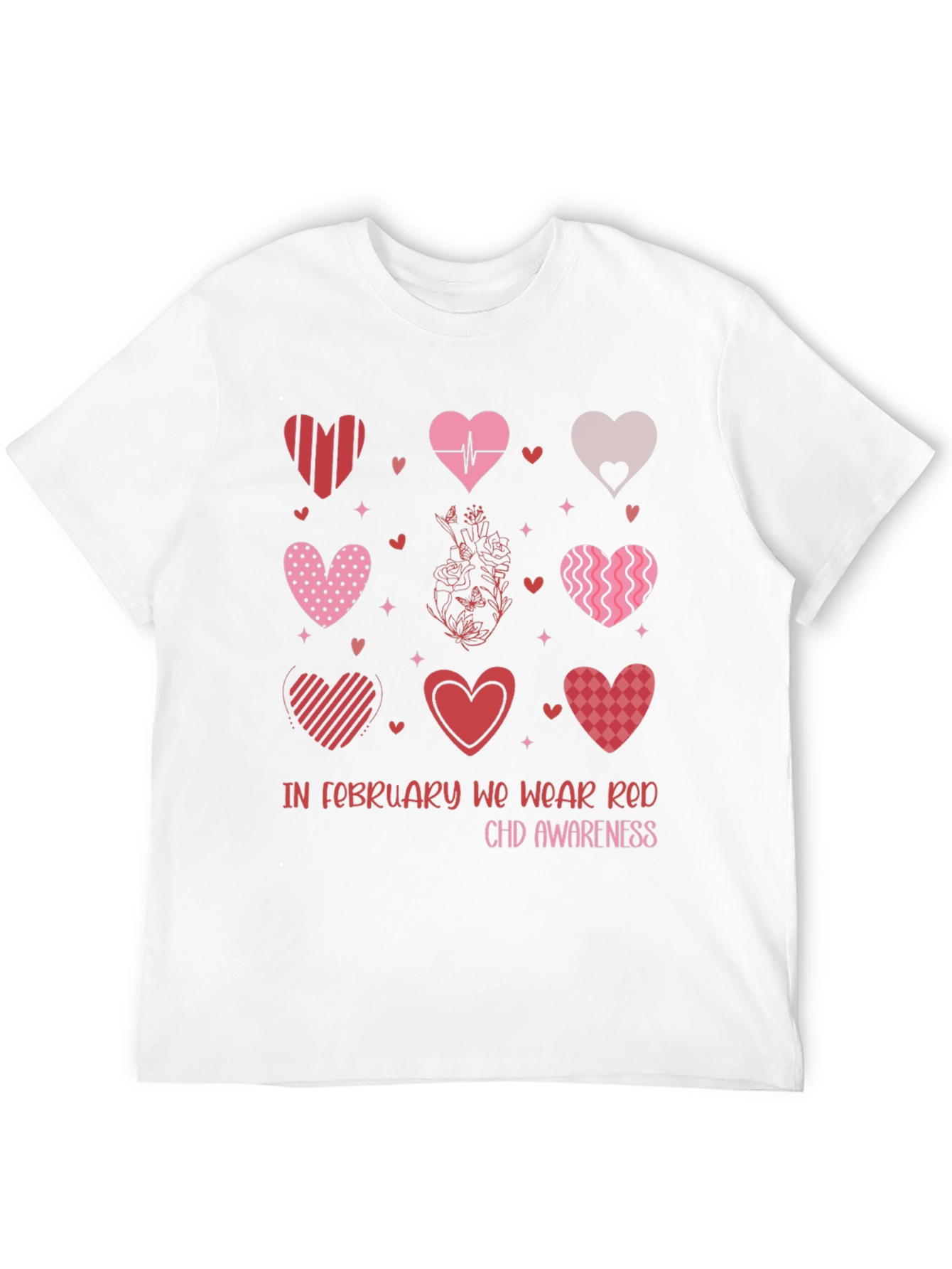 Red CHD Awareness Valentine Heart T-Shirt