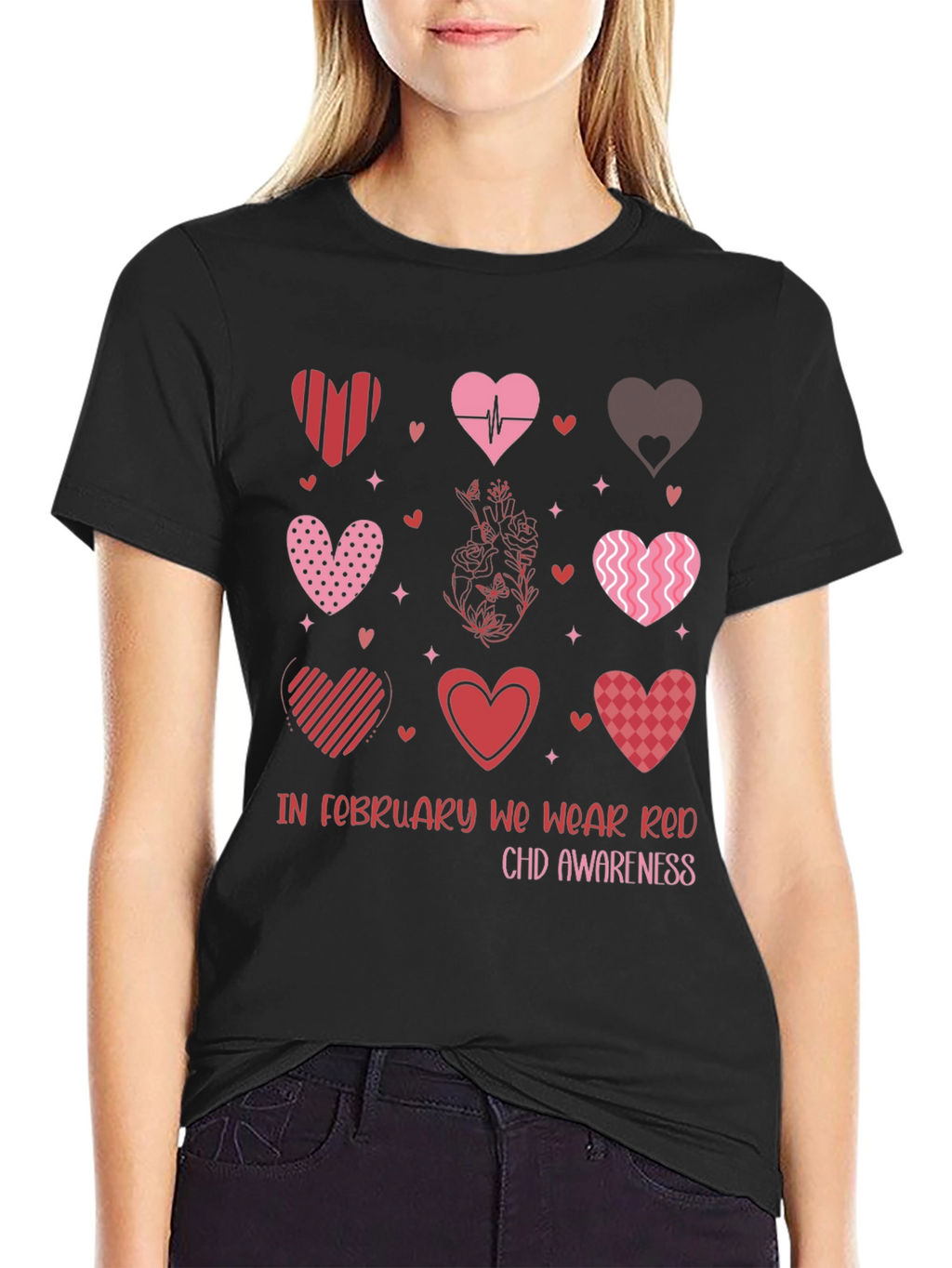 Red CHD Awareness Valentine Heart T-Shirt