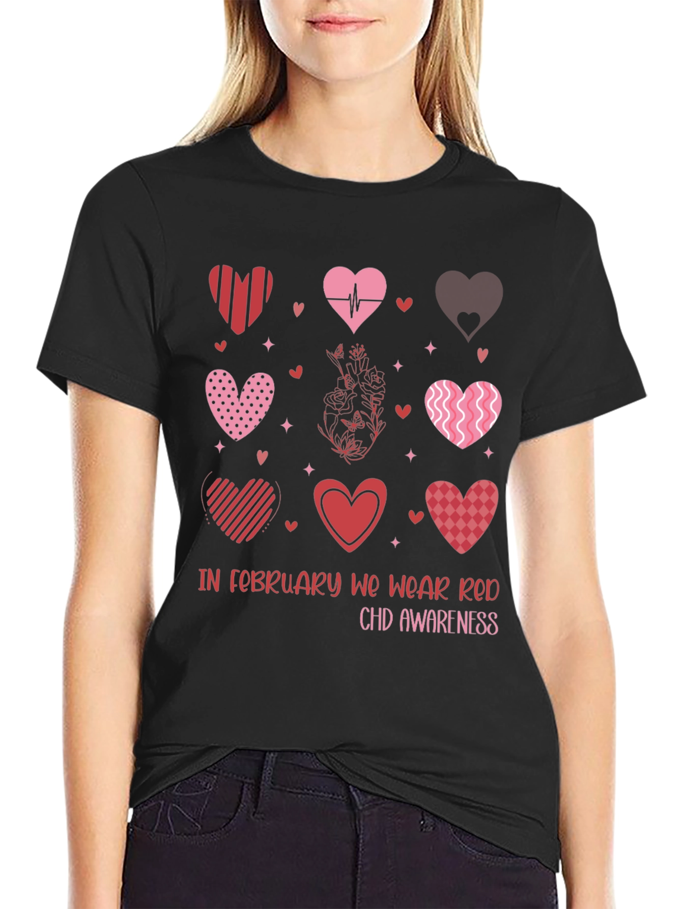Red CHD Awareness Valentine Heart T-Shirt