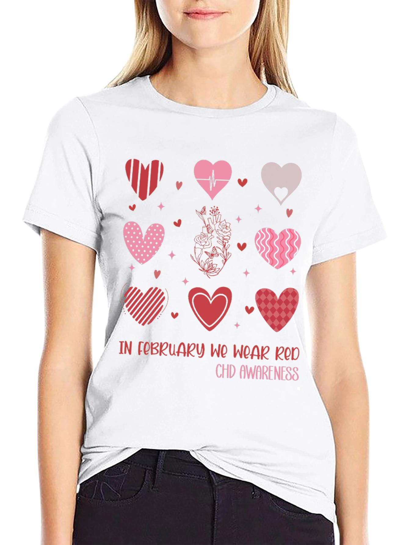 Red CHD Awareness Valentine Heart T-Shirt