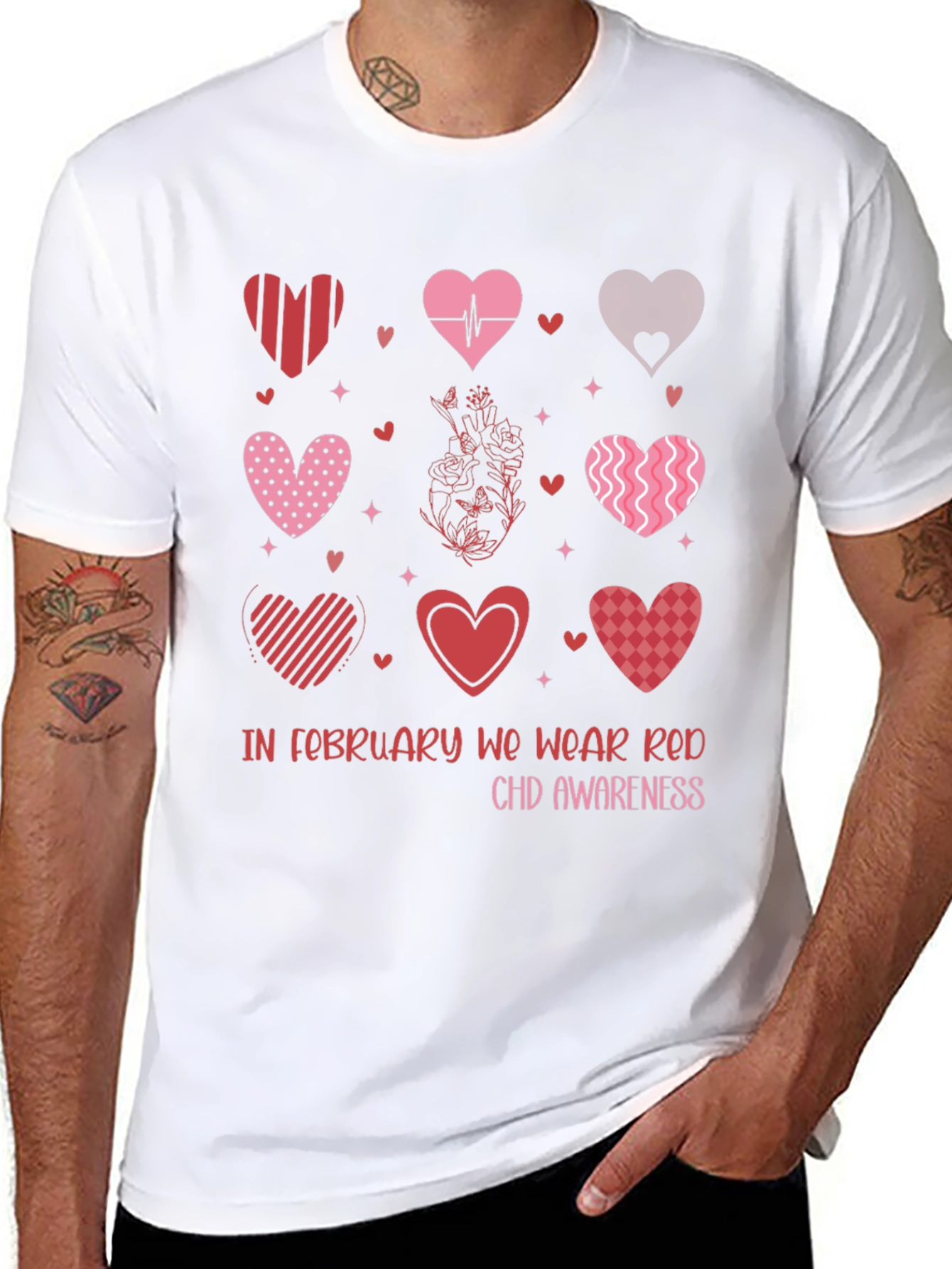 Red CHD Awareness Valentine Heart T-Shirt