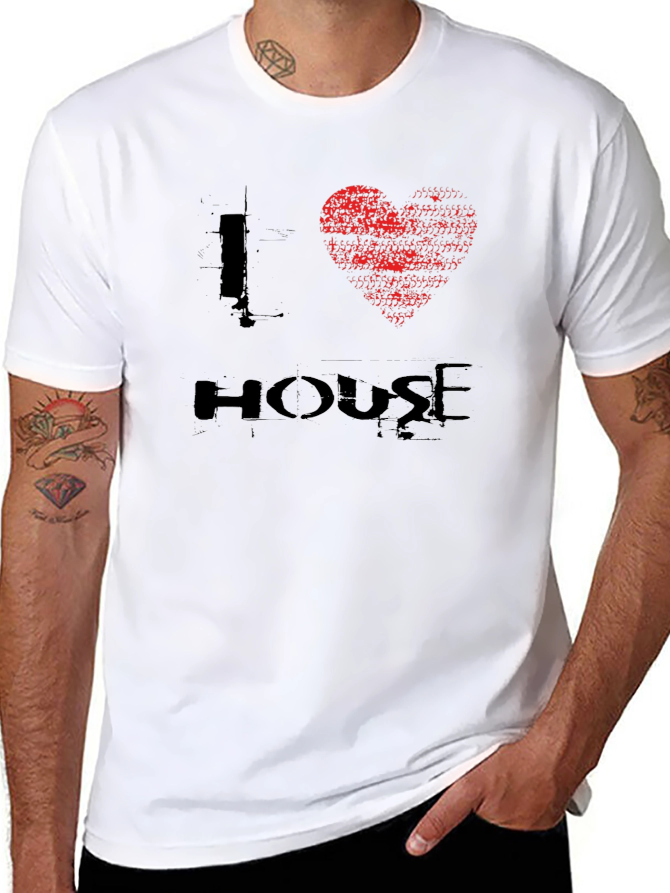 I Heart House Music Black Graphic T-Shirt