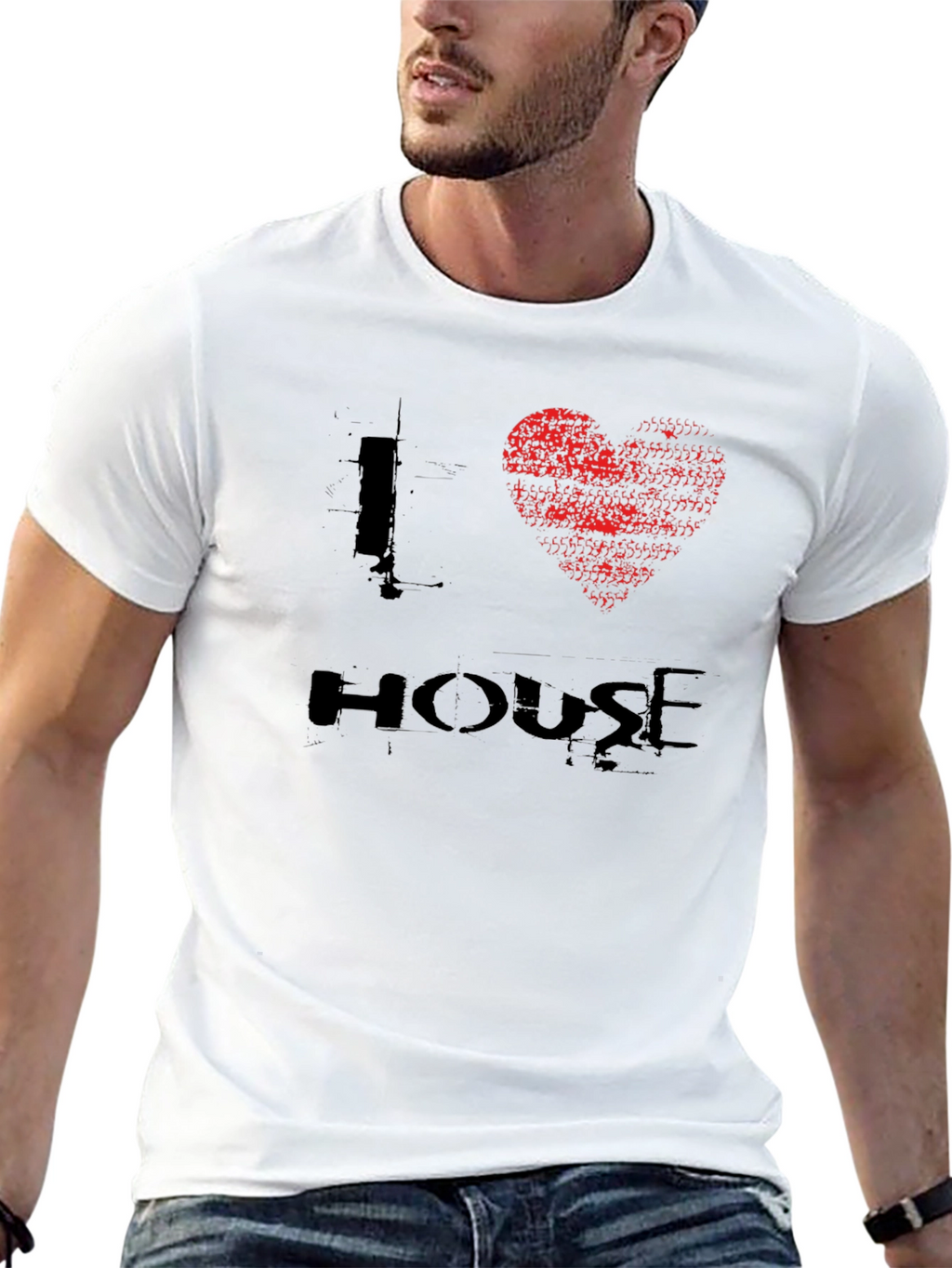 I Heart House Music Black Graphic T-Shirt