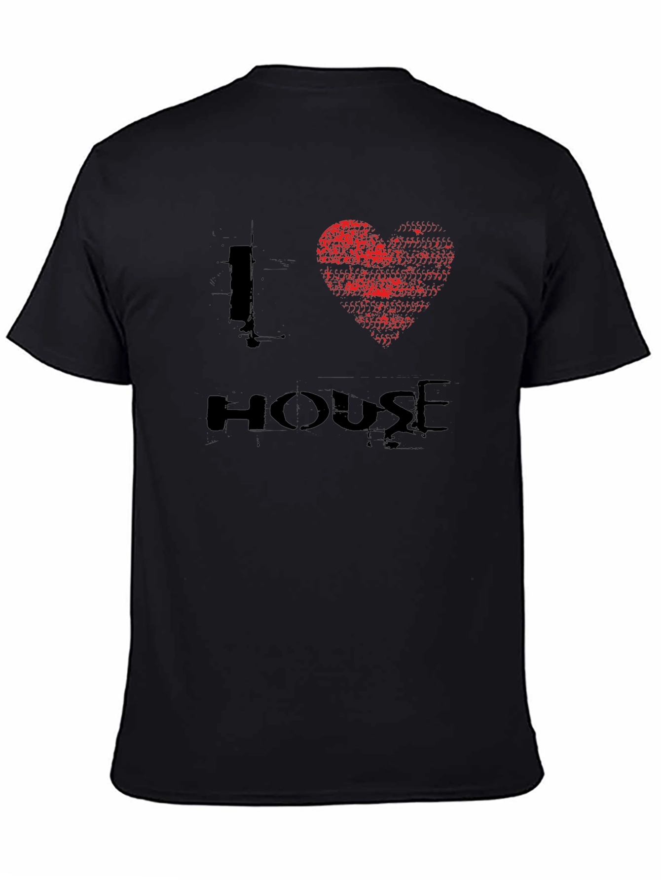 I Heart House Music Black Graphic T-Shirt