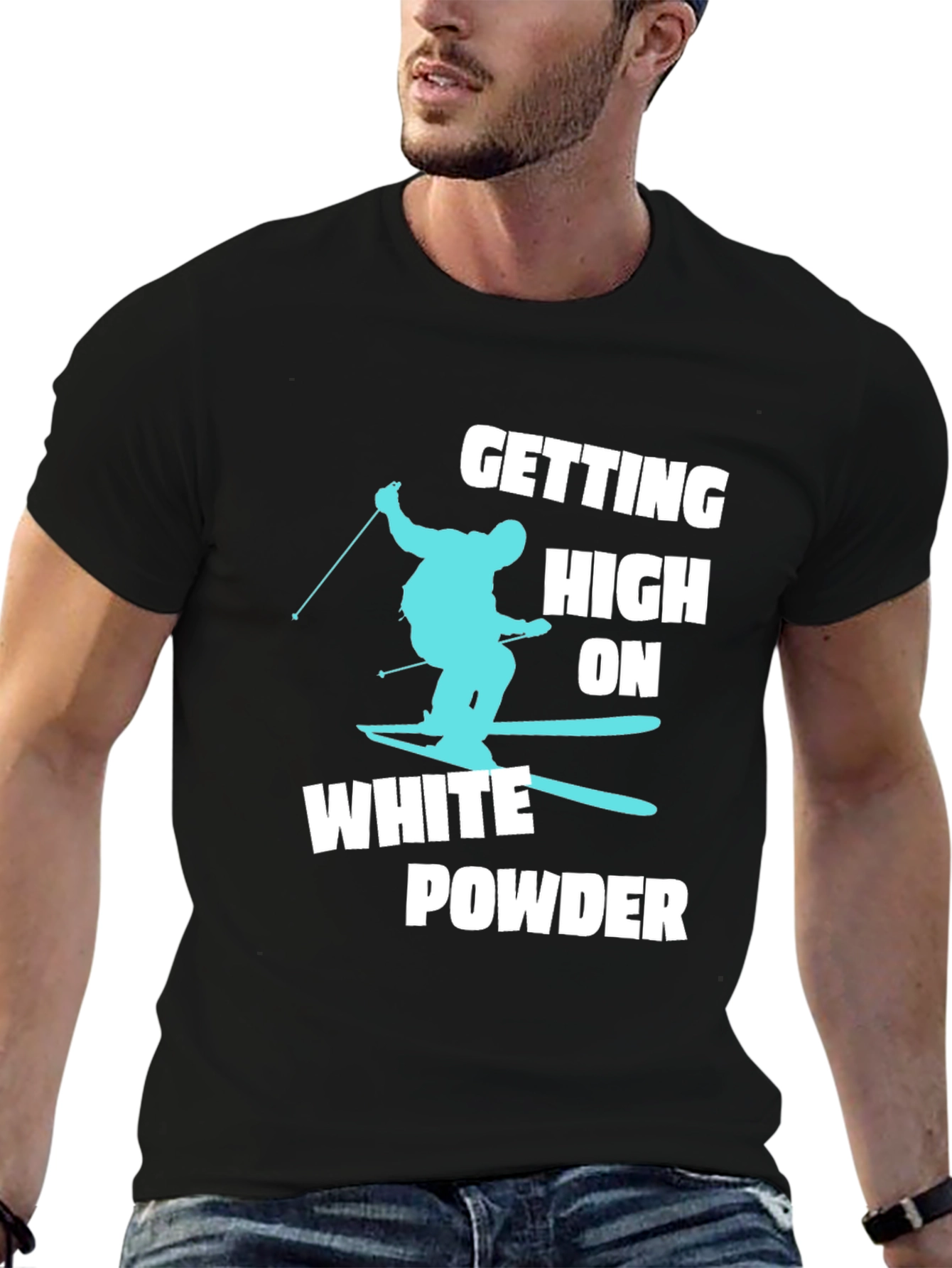 Skiing T-Shirt - White Powder