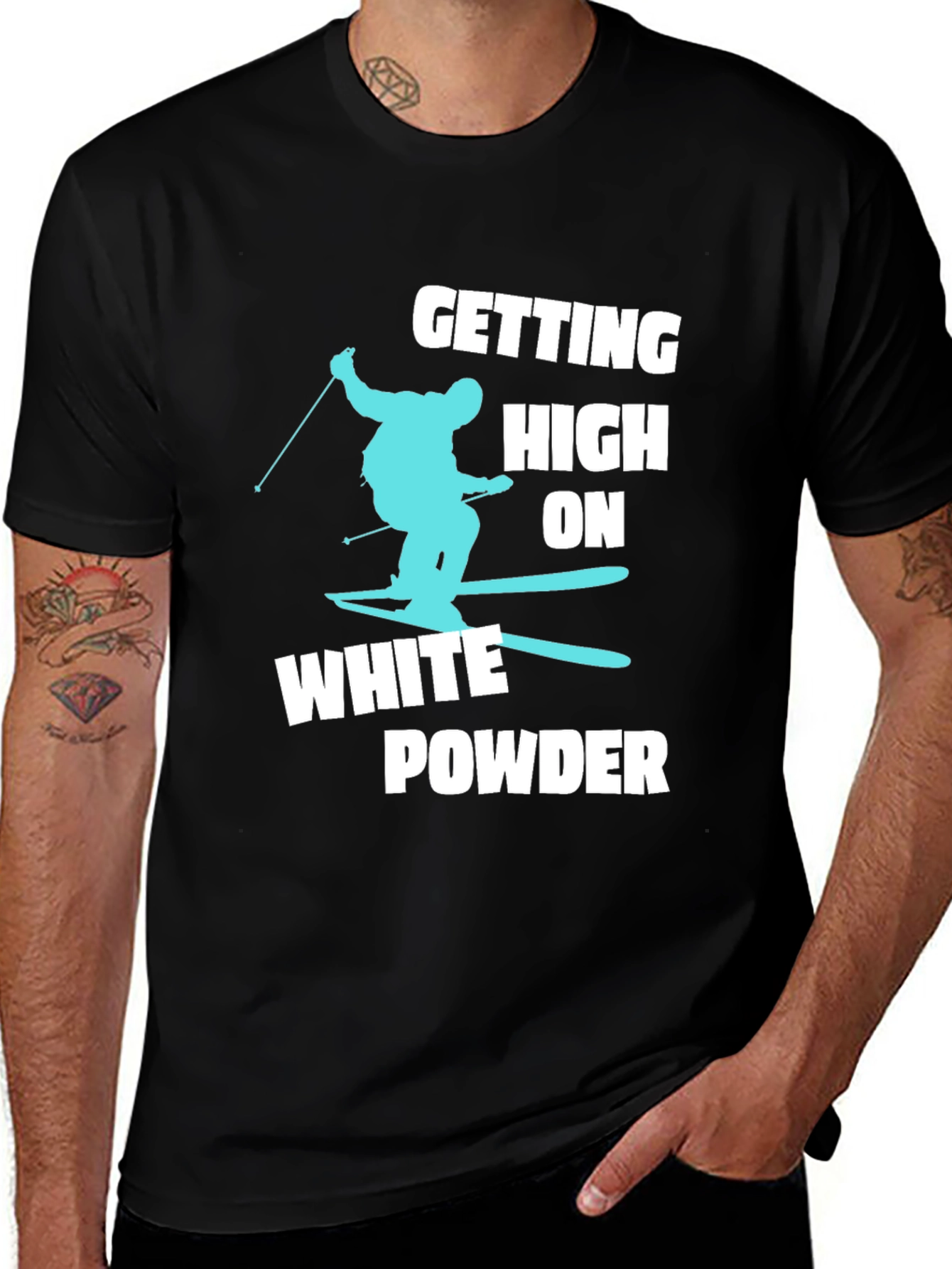 Skiing T-Shirt - White Powder