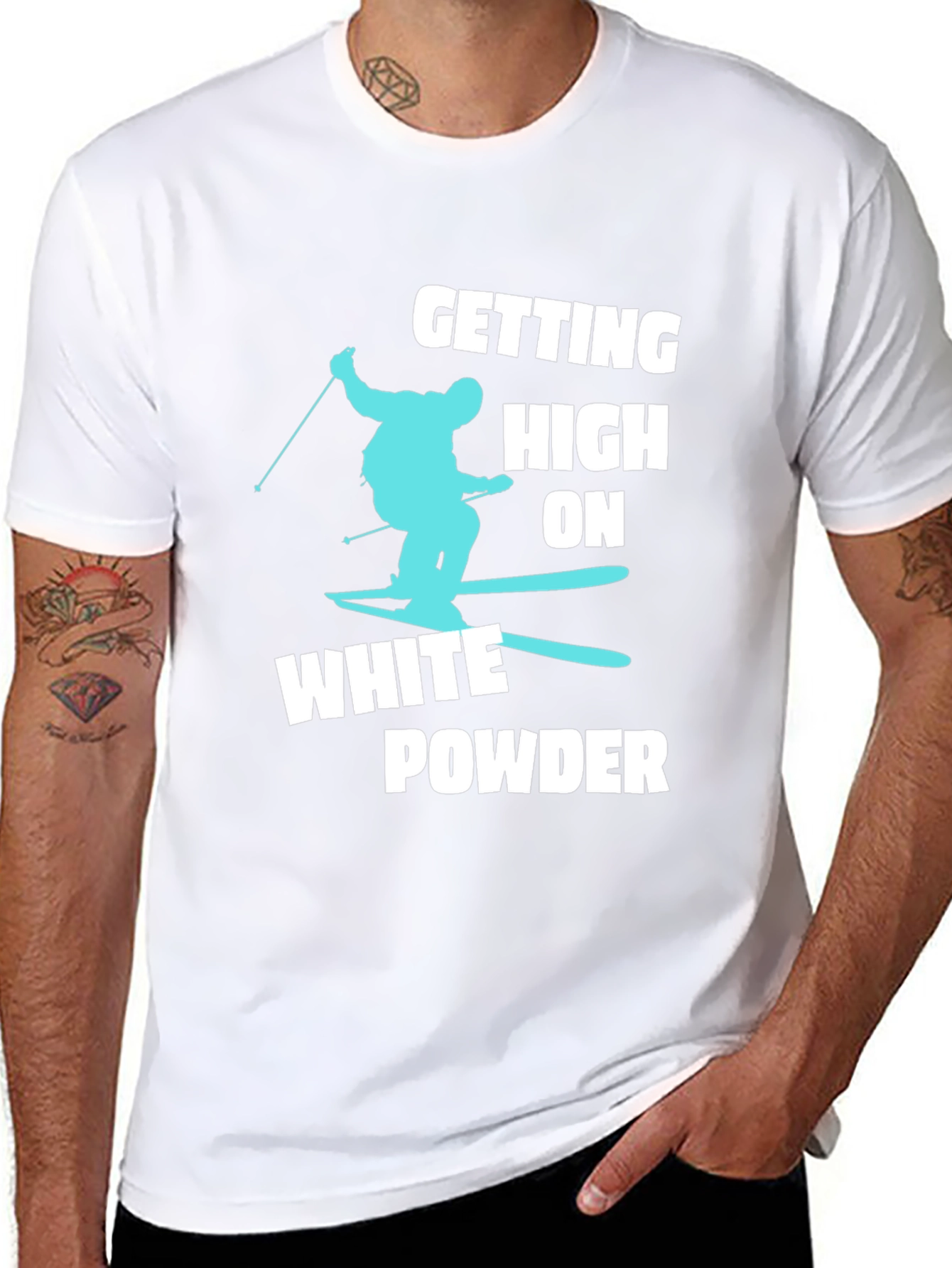 Skiing T-Shirt - White Powder