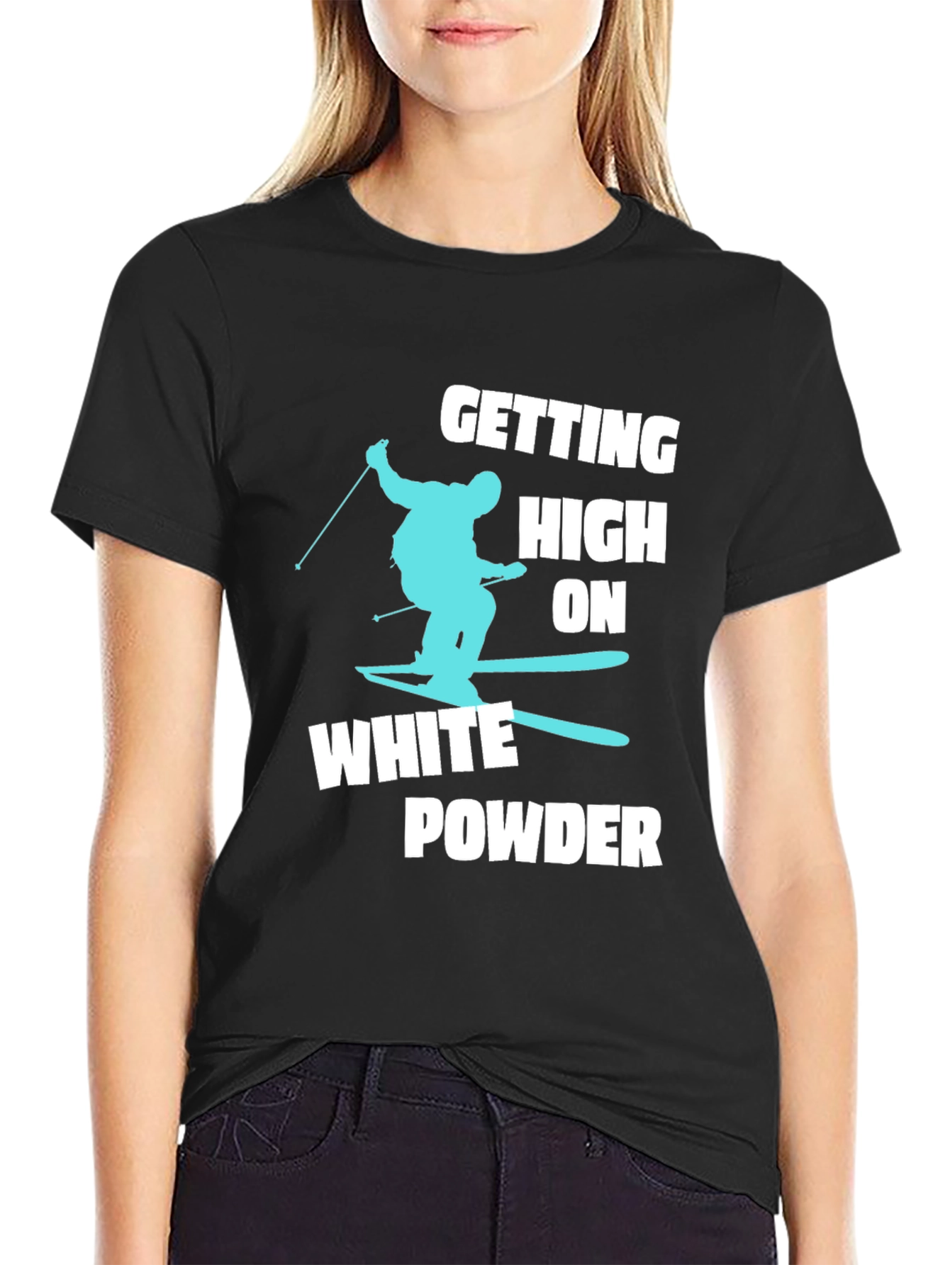 Skiing T-Shirt - White Powder