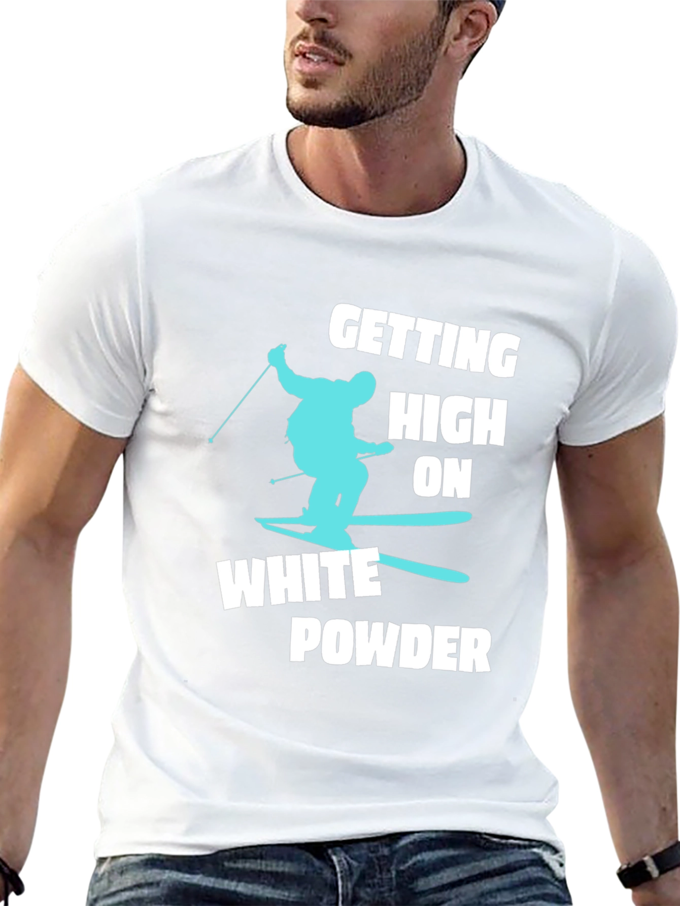 Skiing T-Shirt - White Powder