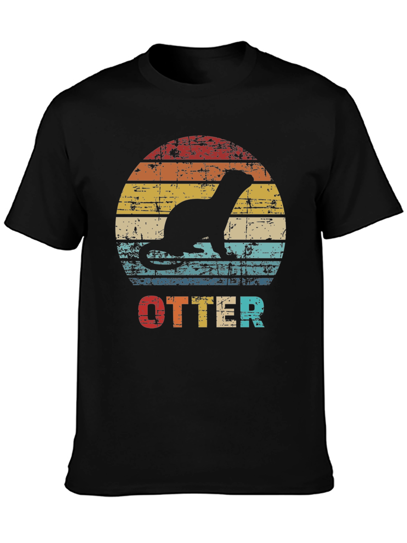 Retro Otter Silhouette T-Shirt - Vintage Style Tee