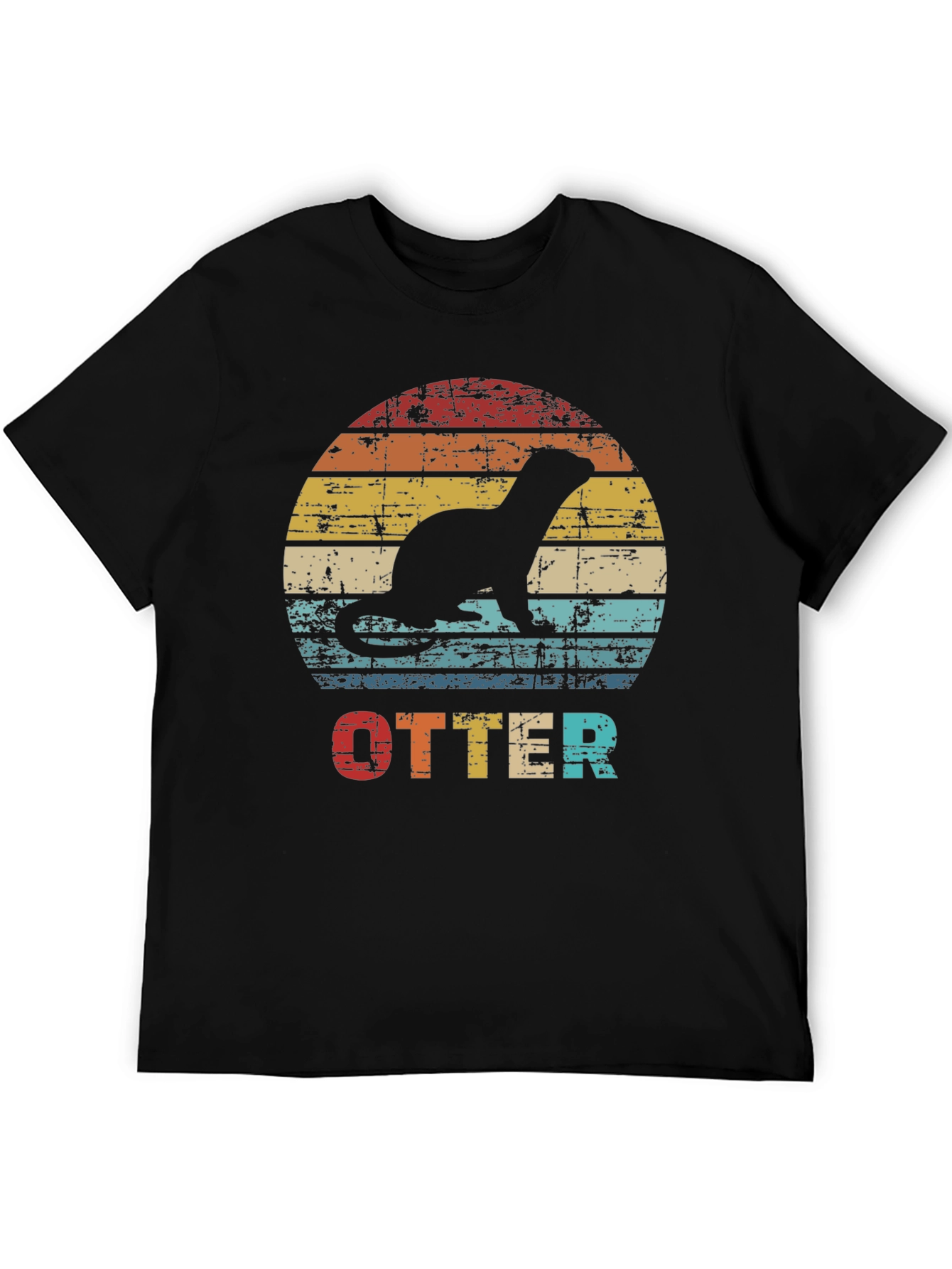 Retro Otter Silhouette T-Shirt - Vintage Style Tee