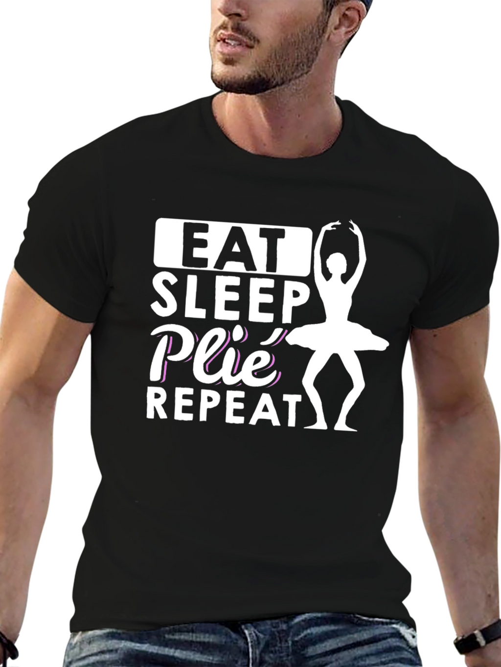 Eat Sleep Plie Repeat Black T-Shirt
