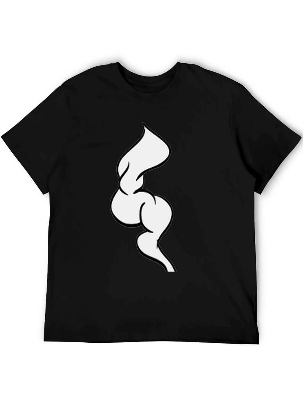 Abstract White Swirl on Black Tee
