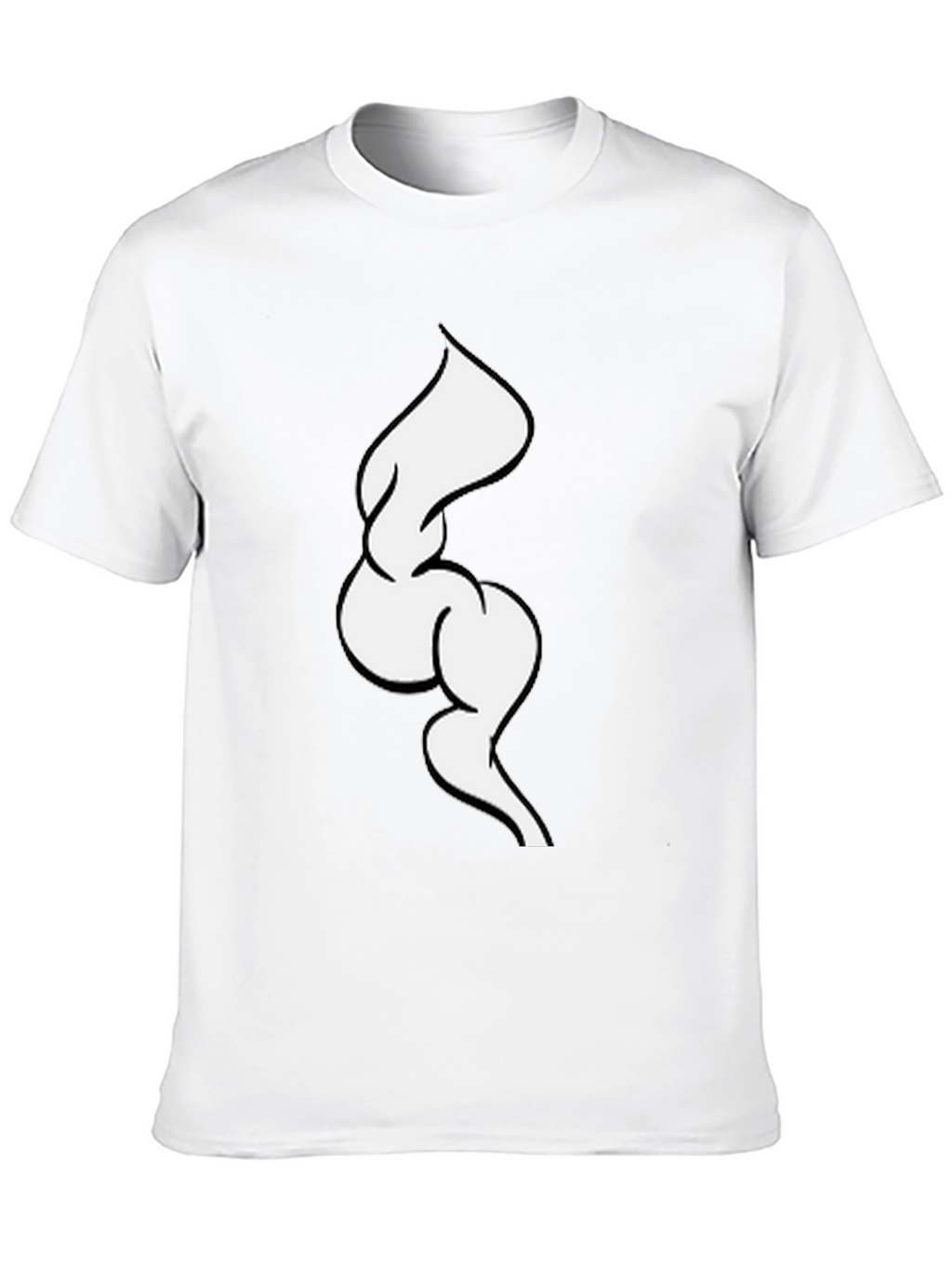 Abstract White Swirl on Black Tee