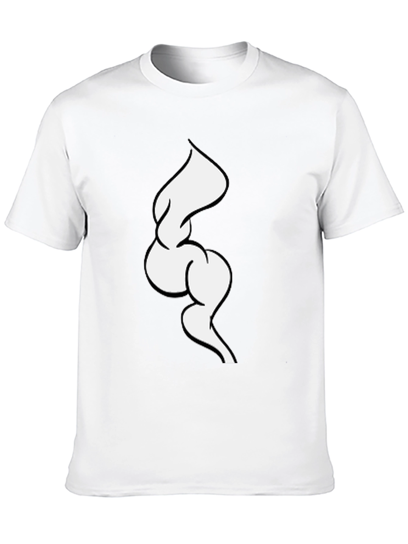 Abstract White Swirl on Black Tee