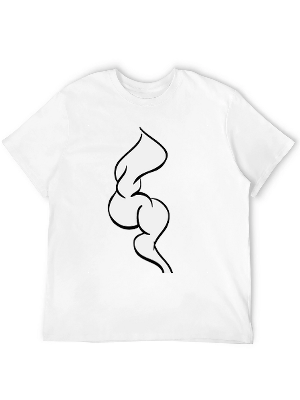 Abstract White Swirl on Black Tee