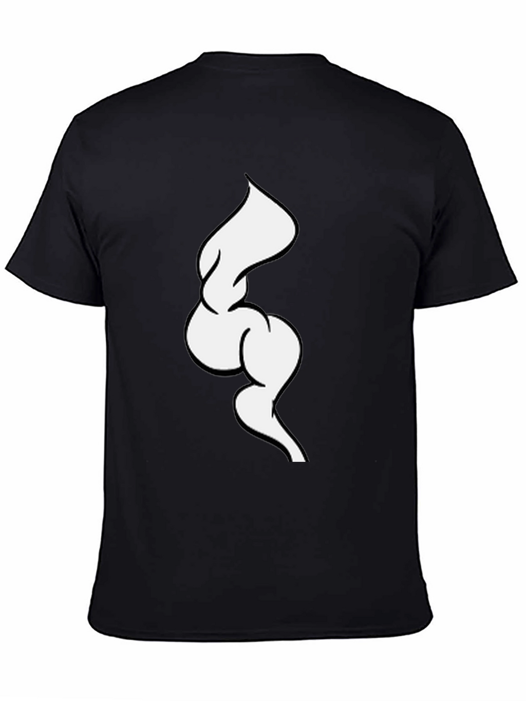 Abstract White Swirl on Black Tee