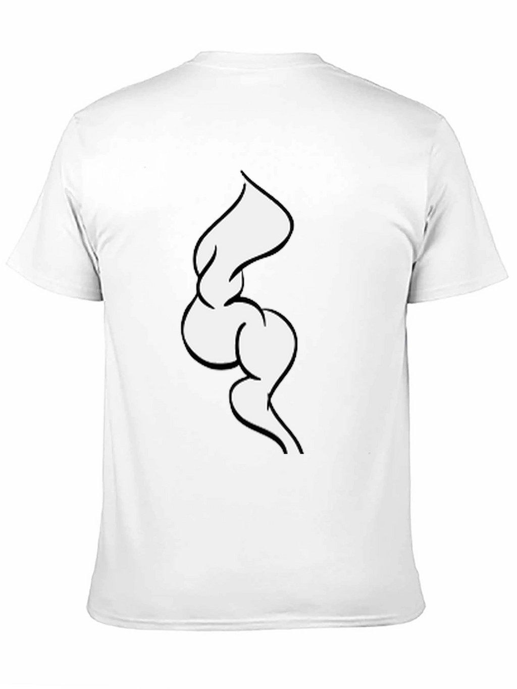 Abstract White Swirl on Black Tee