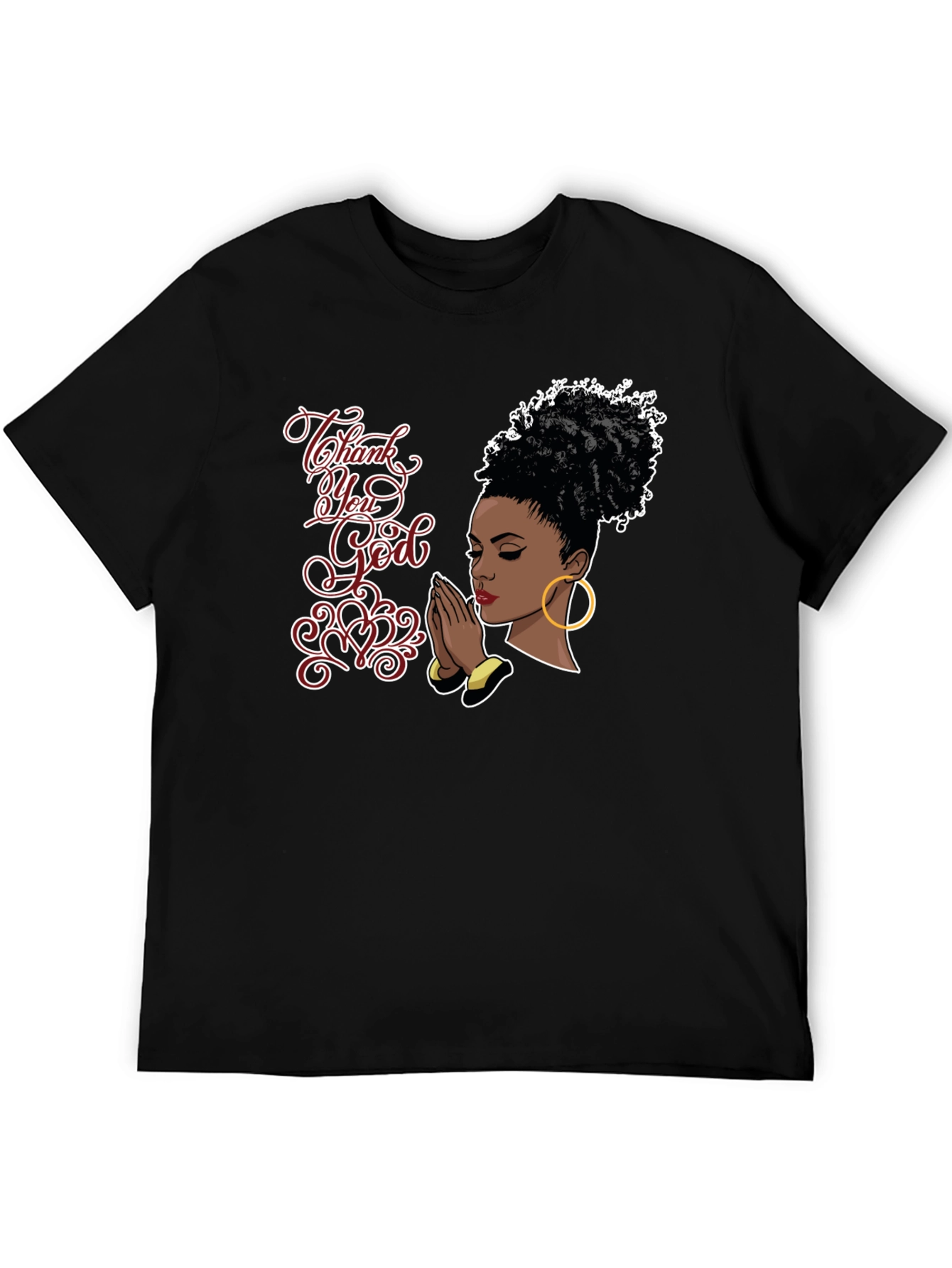 Thank You God Graphic Black T-Shirt